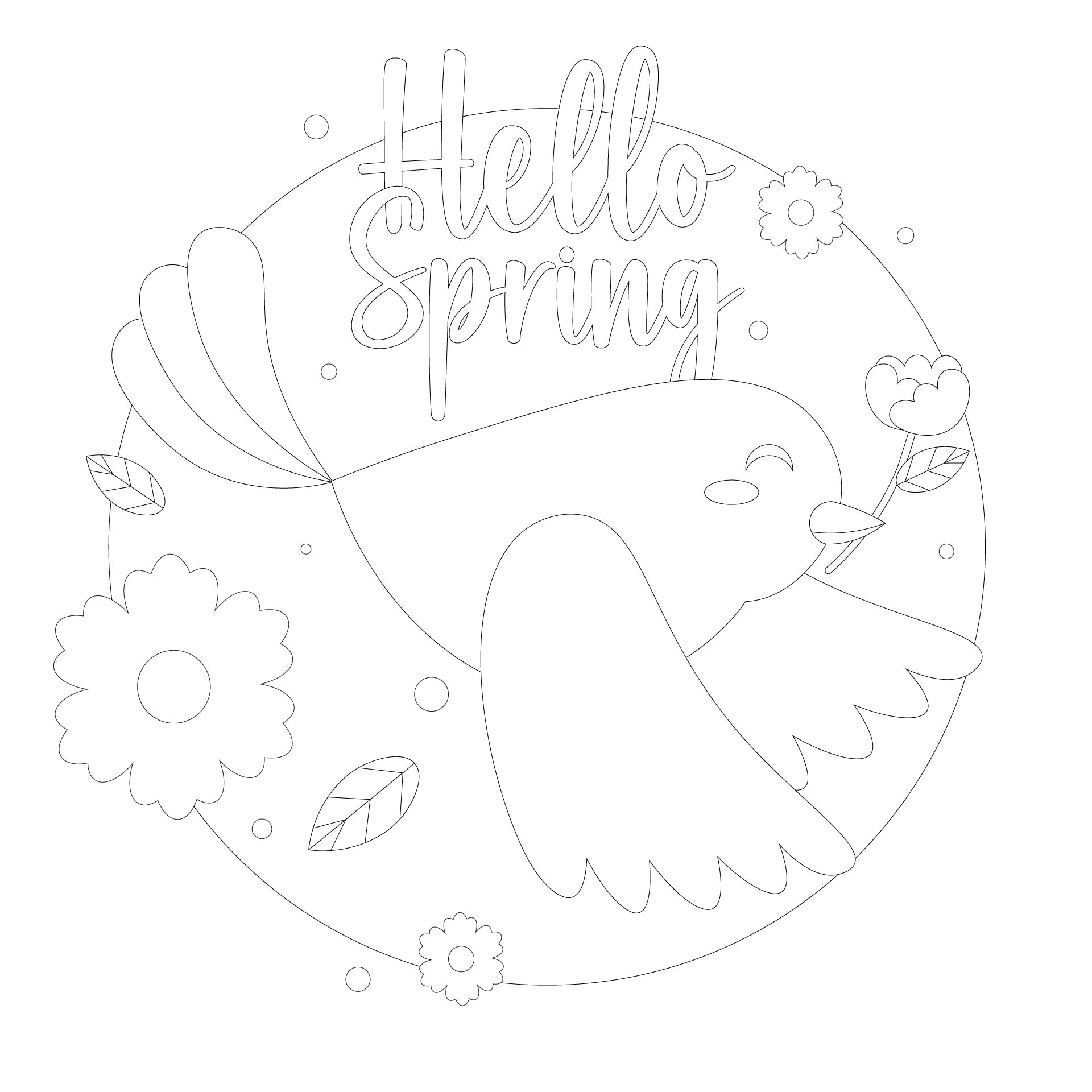 Hello Spring Bird And Flower Hello Spring Bird And Flower