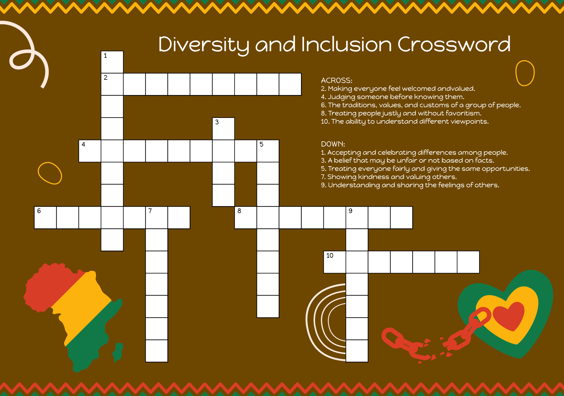 Diversity And Inclusion Crossword Printable