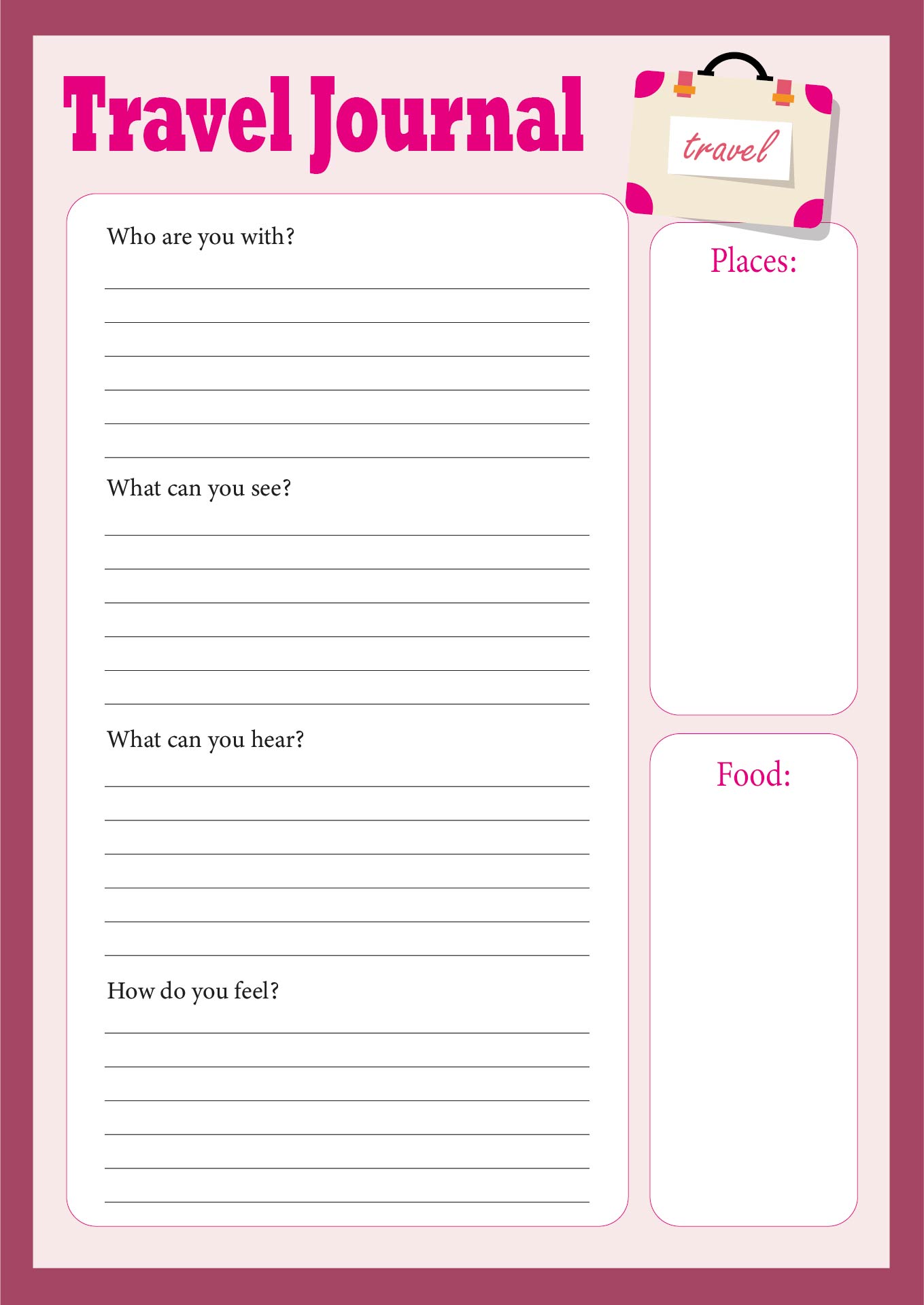 Adventure Journal Printable Pages