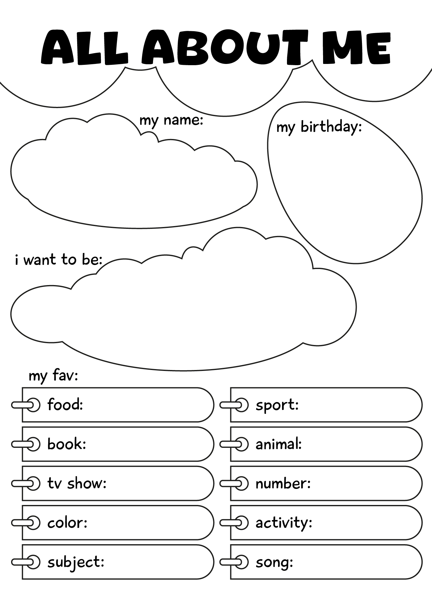 All About Me Back to School Activities for First Grade