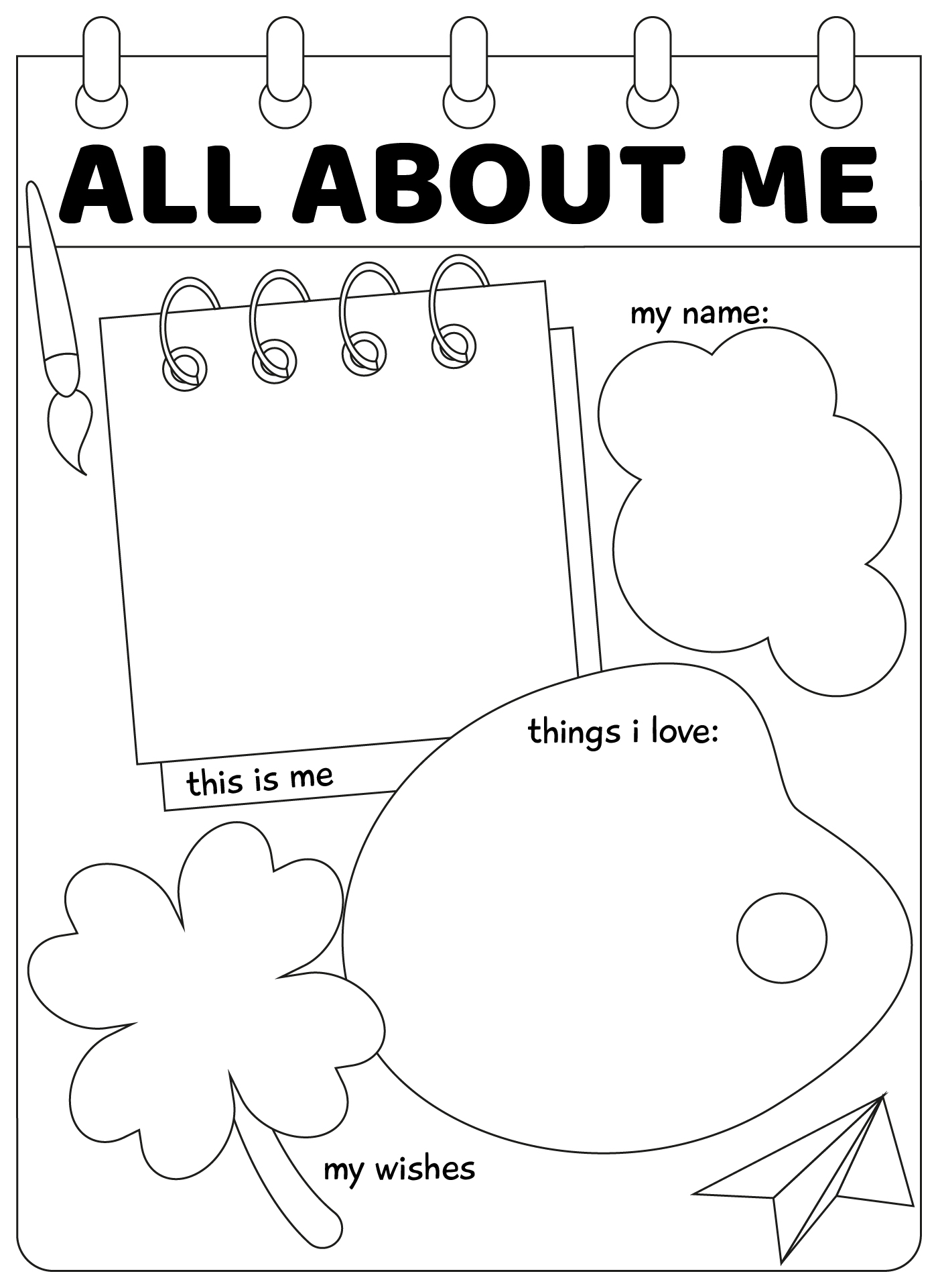 All About Me Back to School Worksheets for Kids