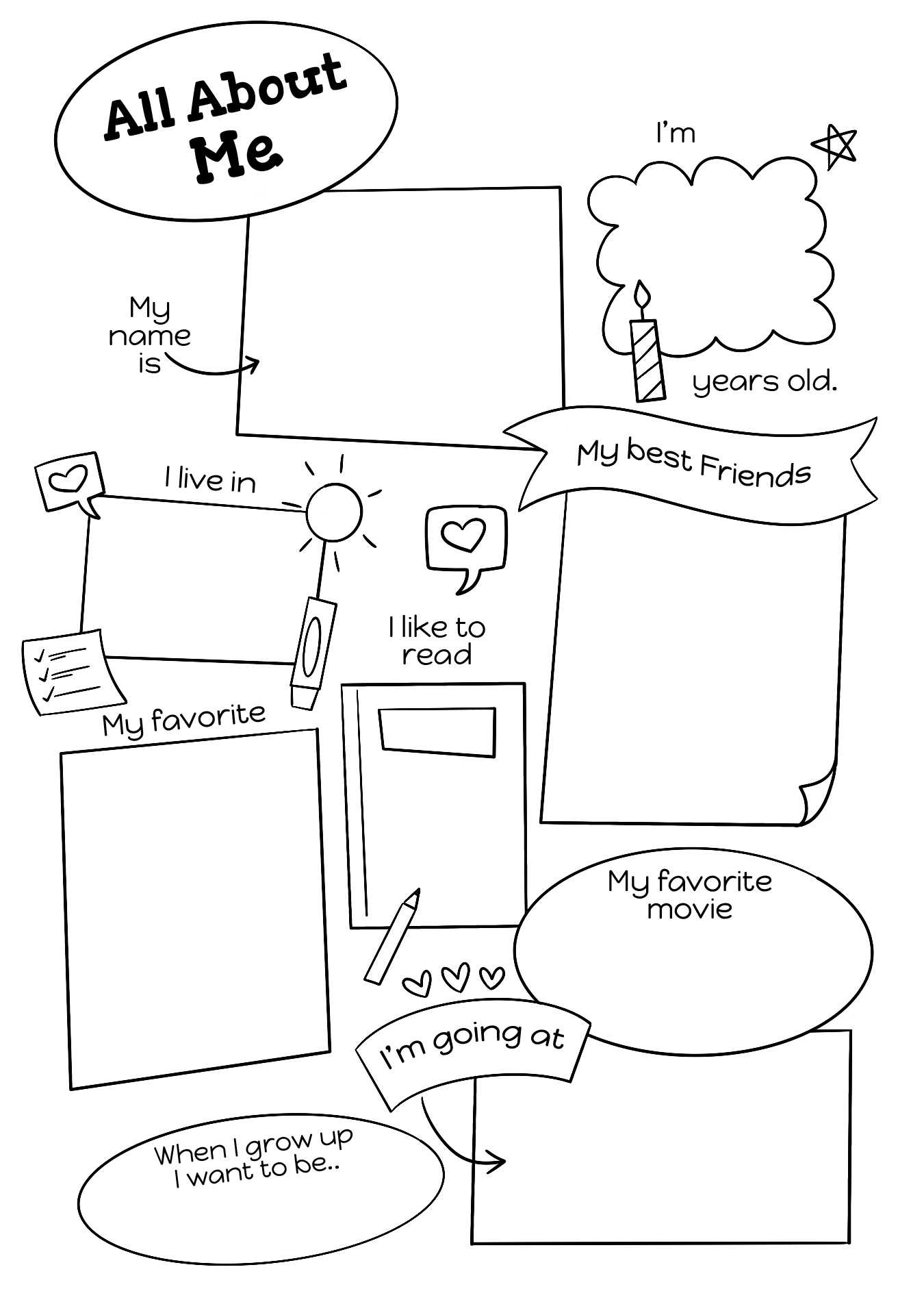 All About Me Bio Sheet for Students All About Me Bio Sheet for Students