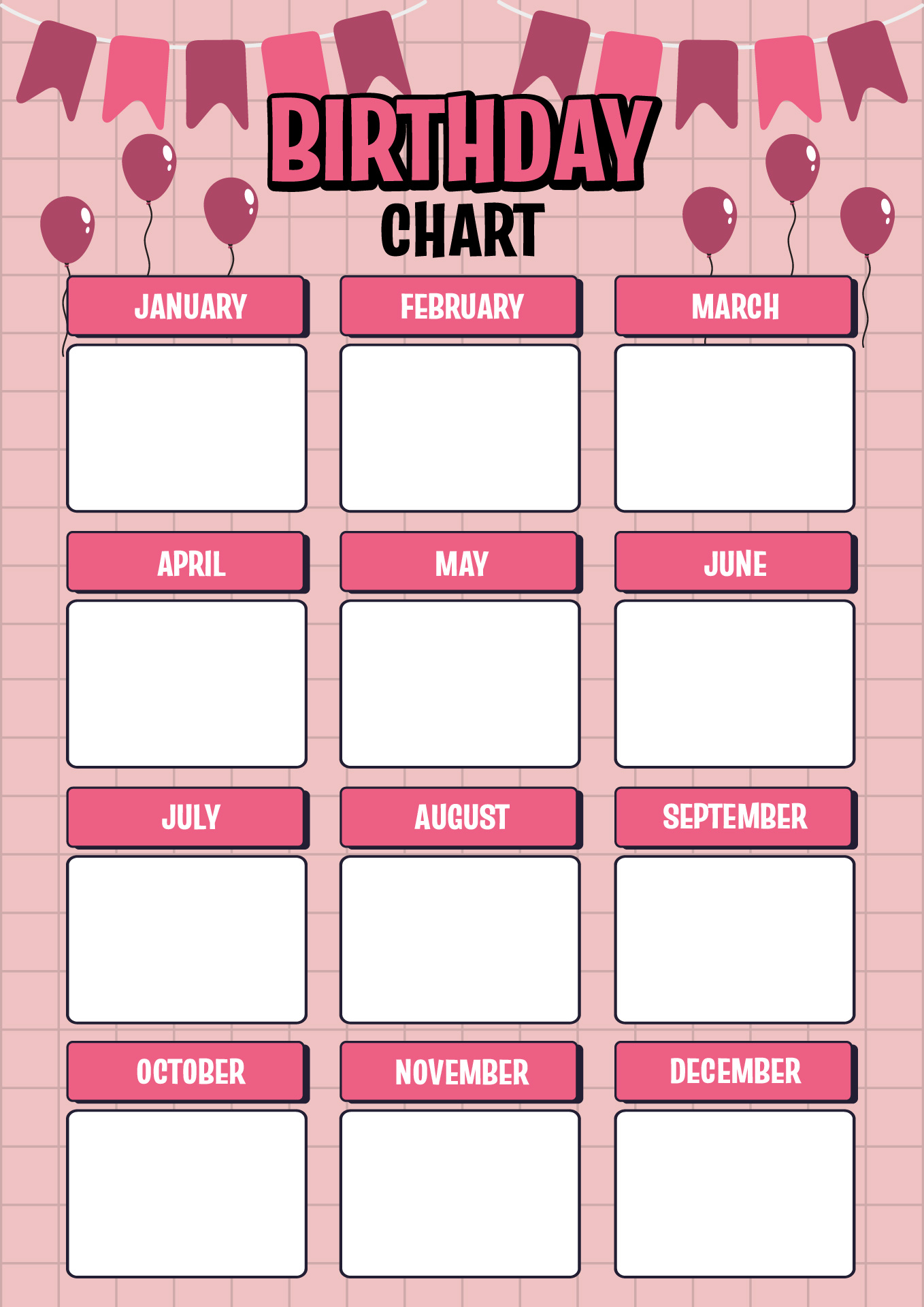 Classroom Birthday Chart Printable