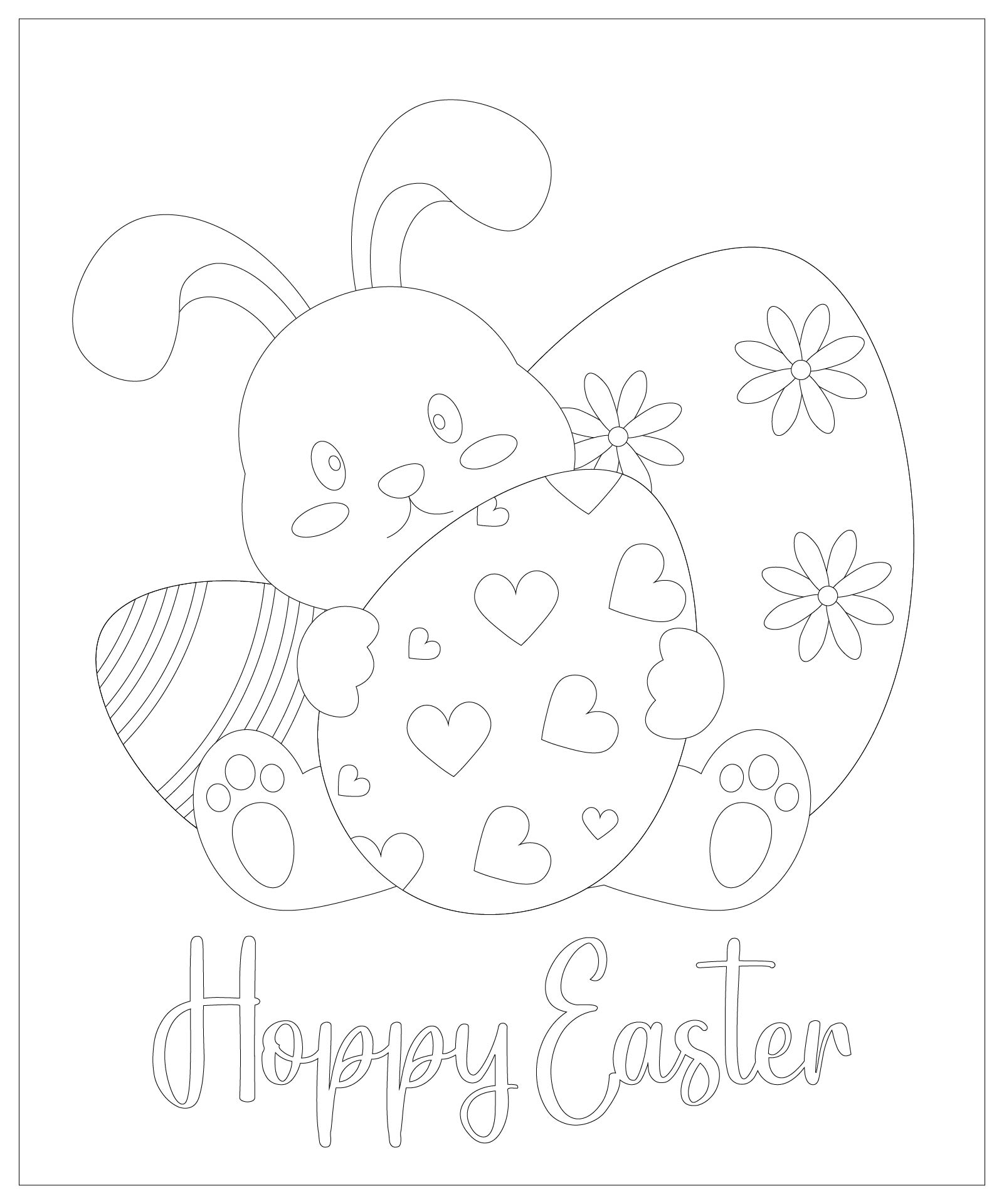 Easter Bunny Coloring Page for Kids