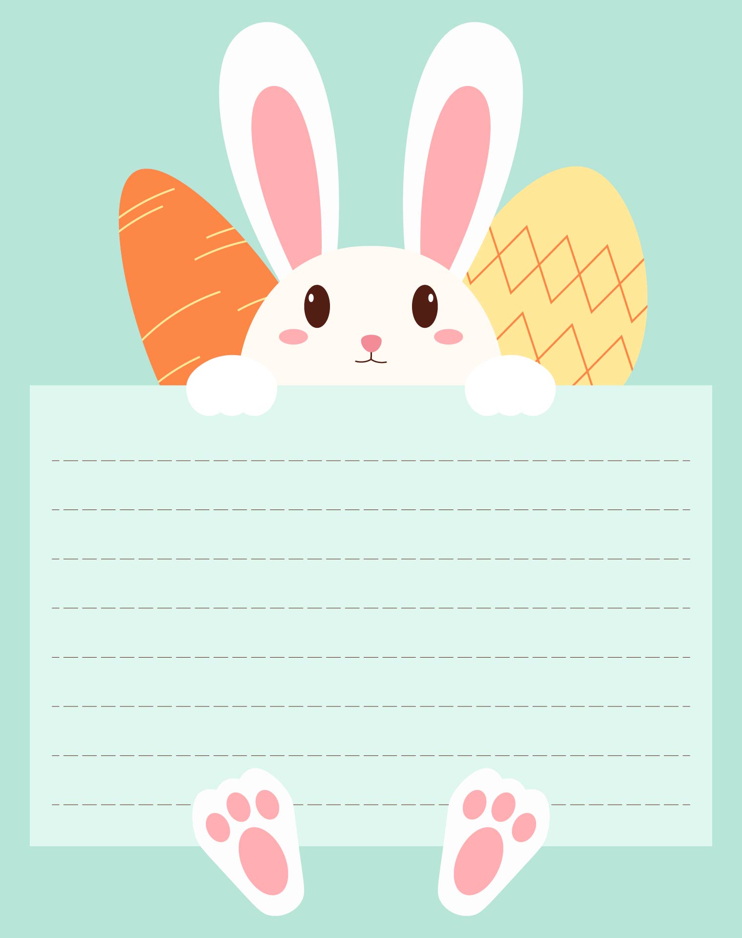 Easter Bunny Note Paper Easter Bunny Note Paper