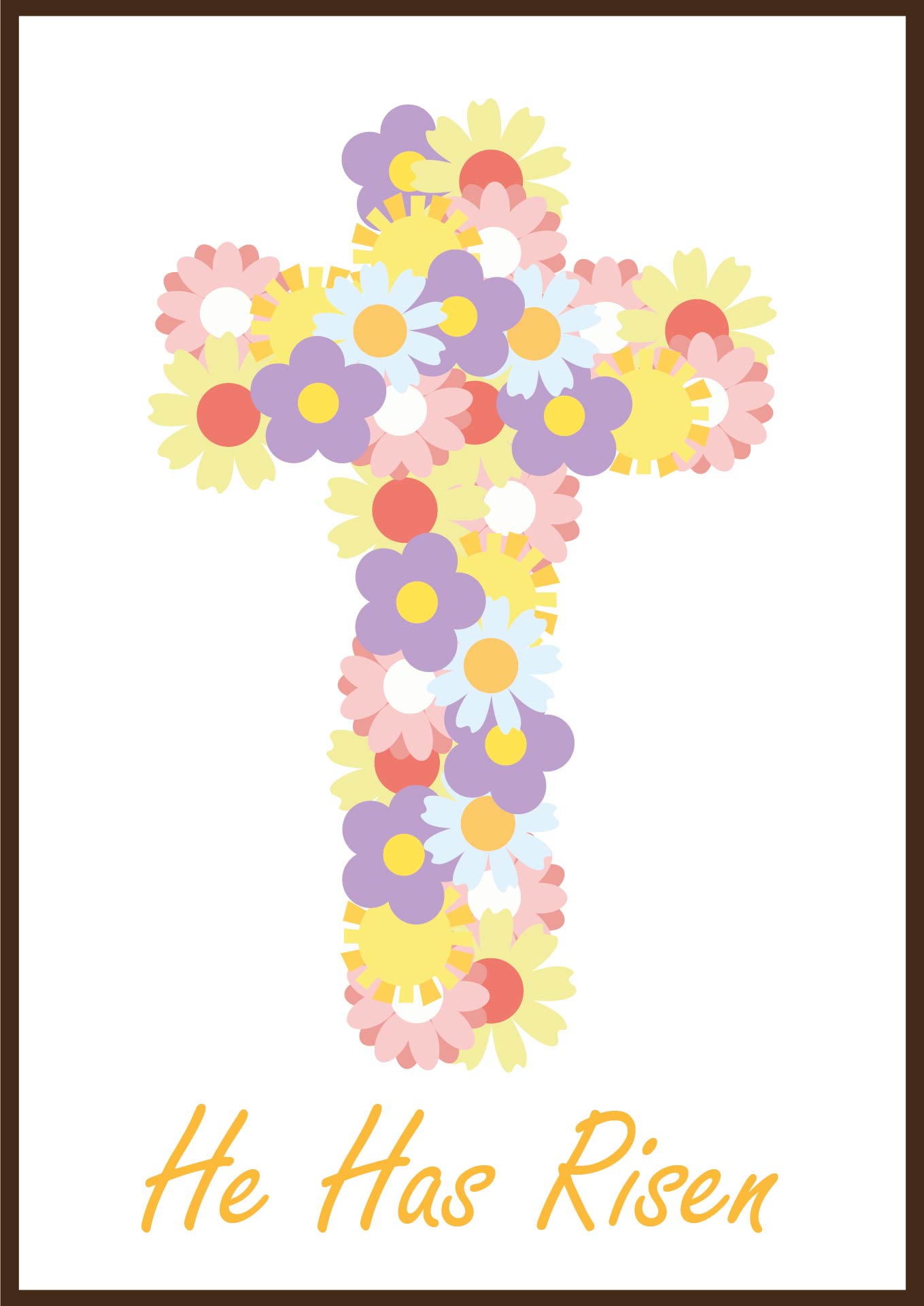 Easter Cross Wall Art Print Files