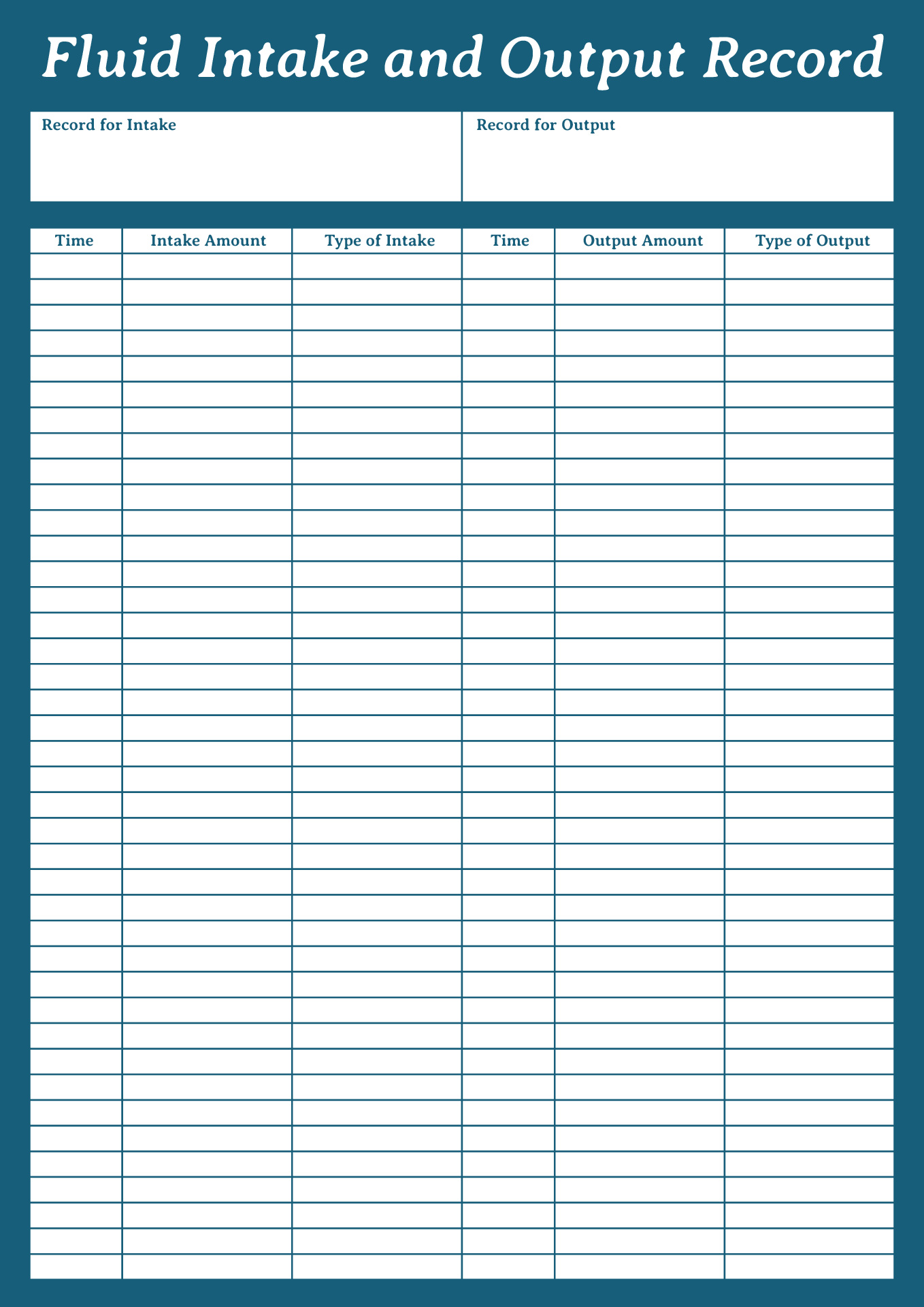 Elderly Fluid Intake Chart Printable Elderly Fluid Intake Chart Printable