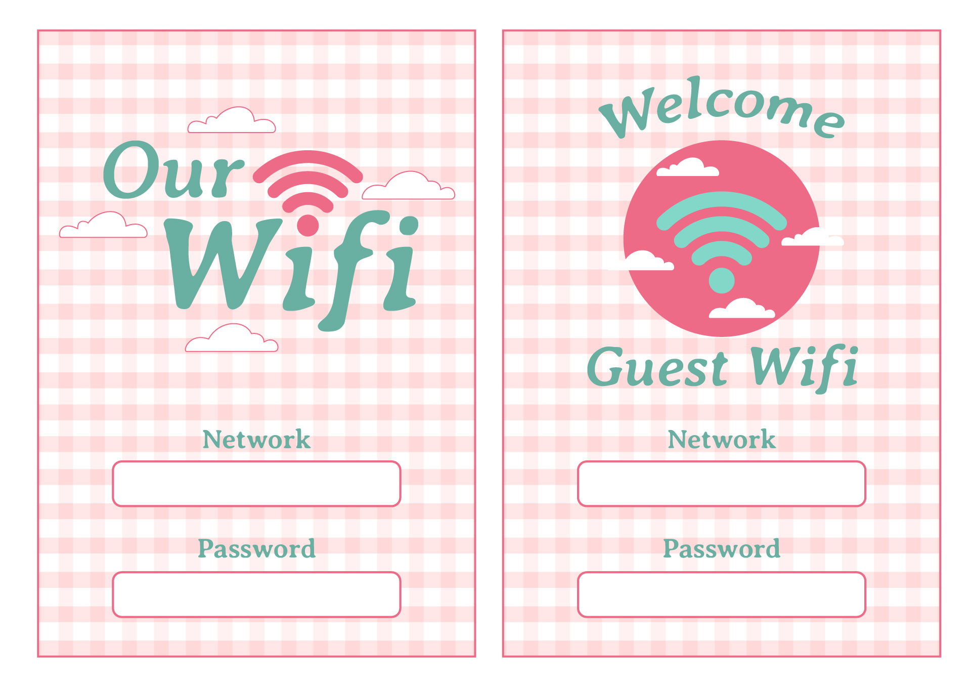 Guest Wifi Password Sign Printable