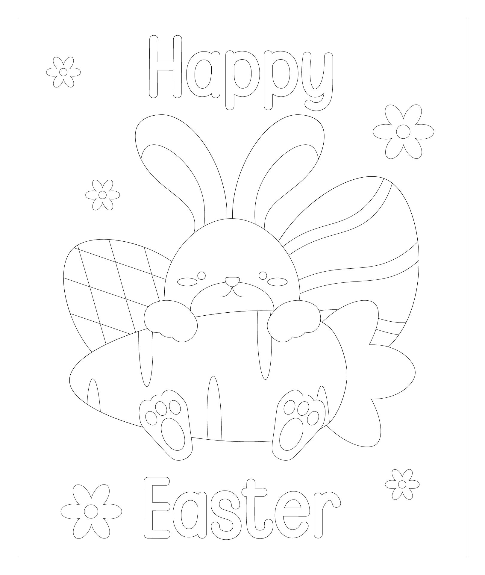 Happy Easter Bunny Coloring Activity