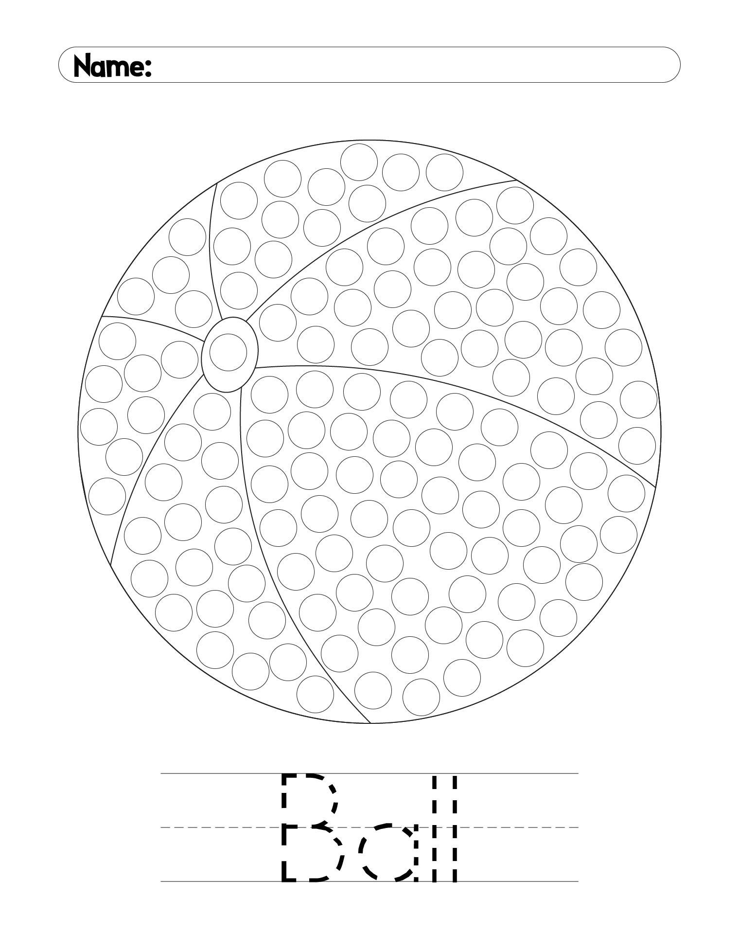 Preschool Bingo Dauber Dot Coloring Sheets