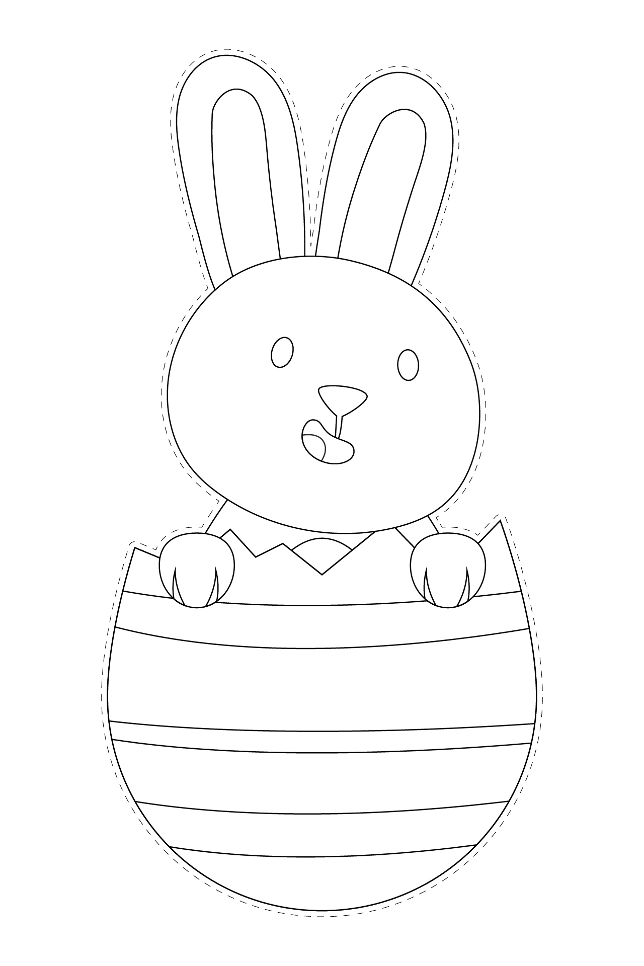 Printable Bunny and Egg Template for Easter