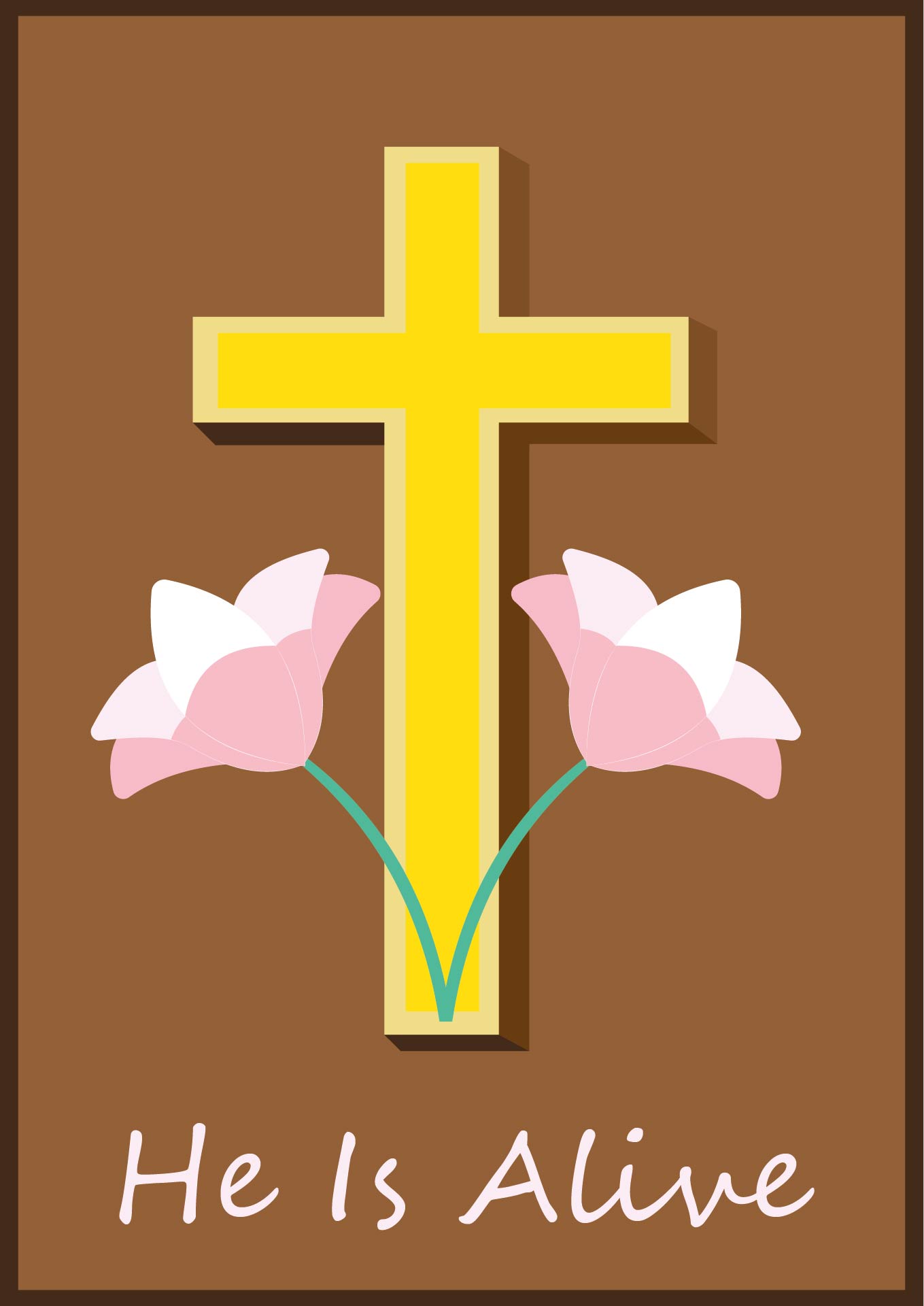 Printable Cross and Easter Lily Art Printable Cross and Easter Lily Art