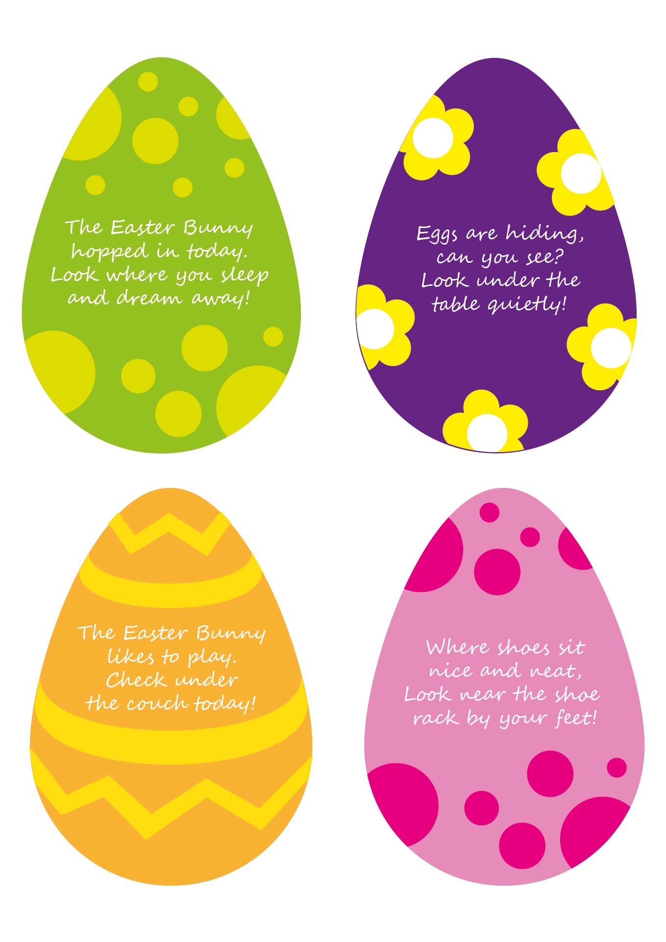 Printable Easter Egg Hunt Clues for Preschoolers