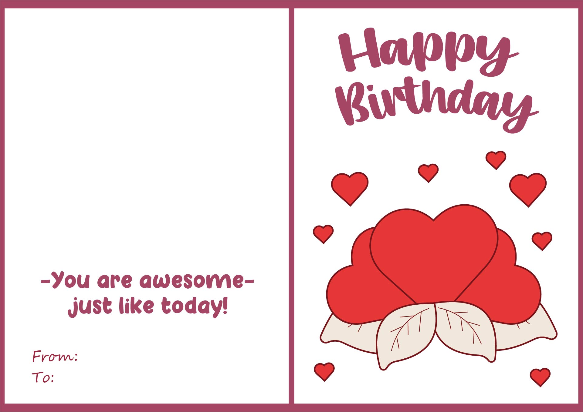 Printable Folding Birthday Cards for Kids
