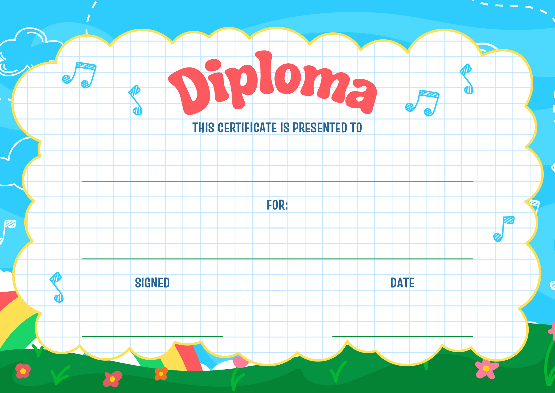 Printable Nursery School Diploma Awards