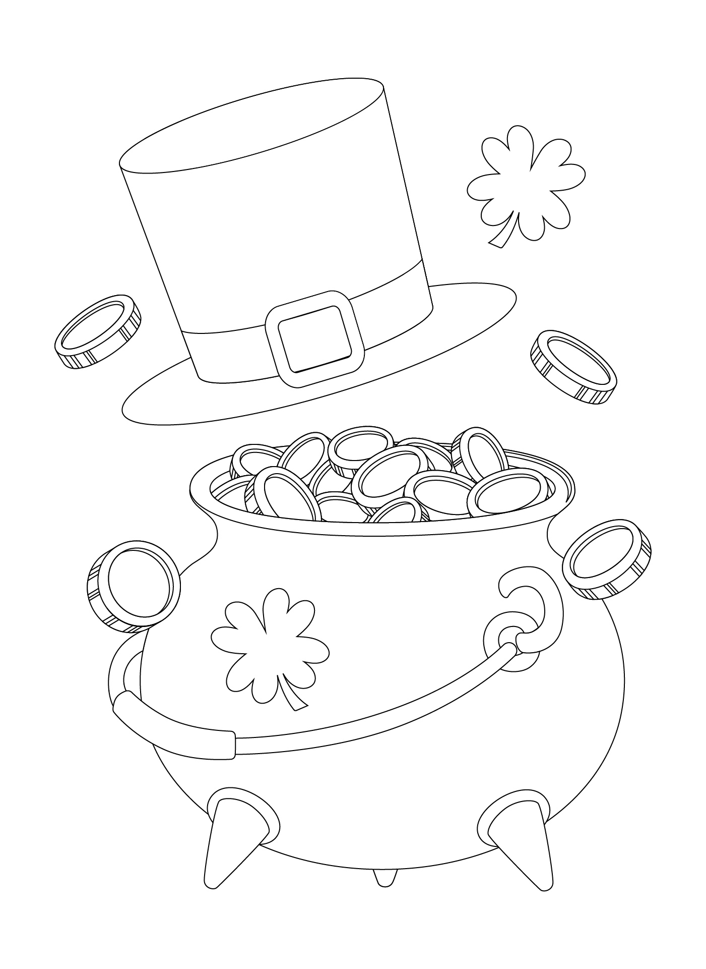 Printable Pot of Gold Coloring Pages