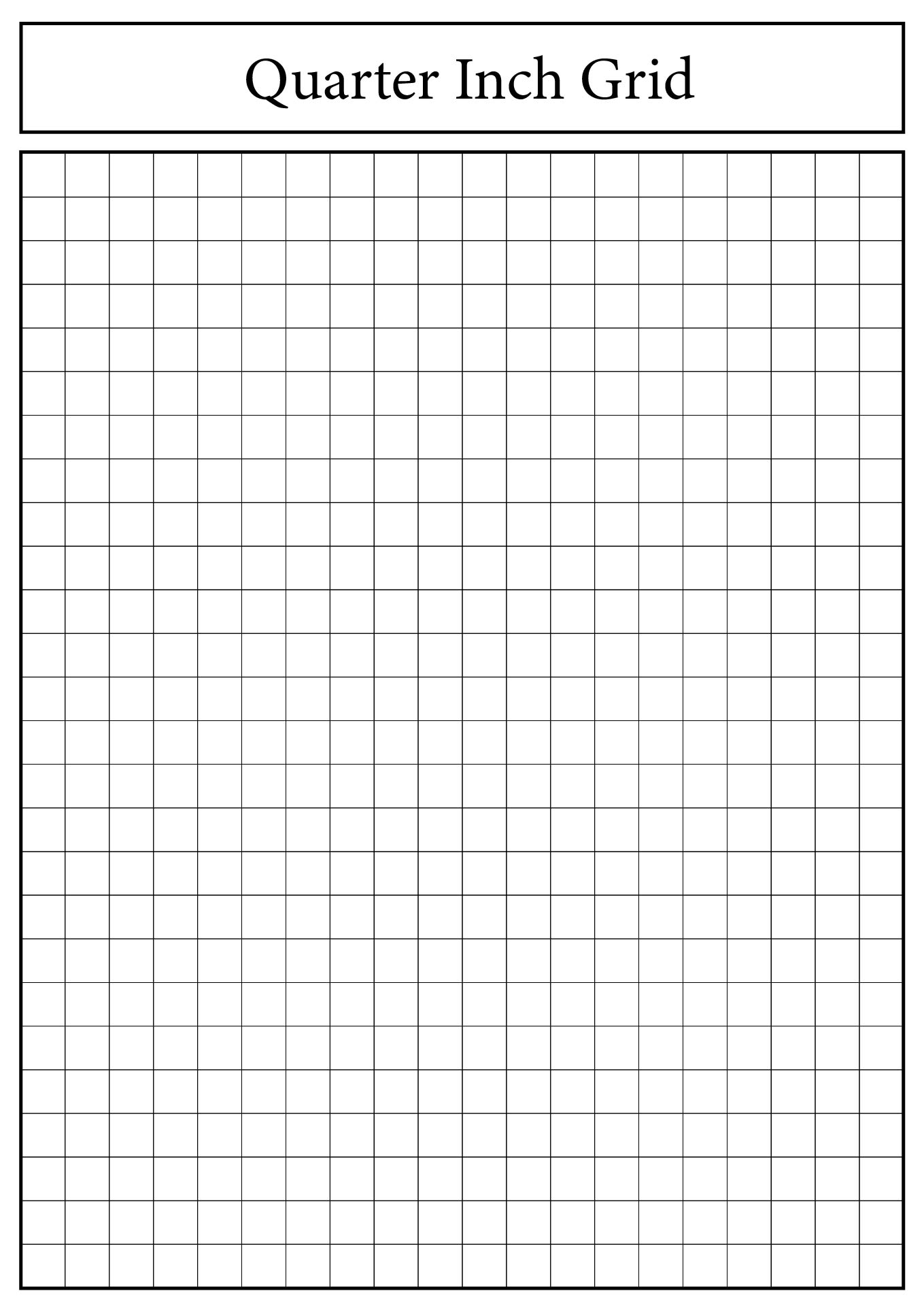 Printable Quarter Inch Grid Paper for Homework