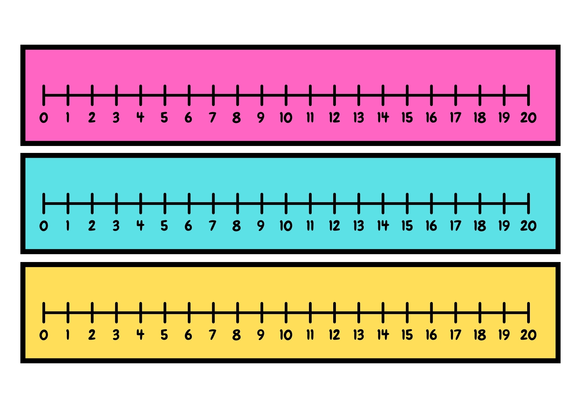 Printable Teaching Tools Number Lines 0-20