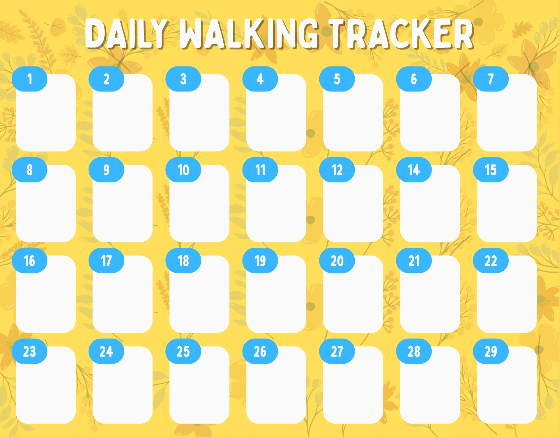 Printable Walking Journal Calendar