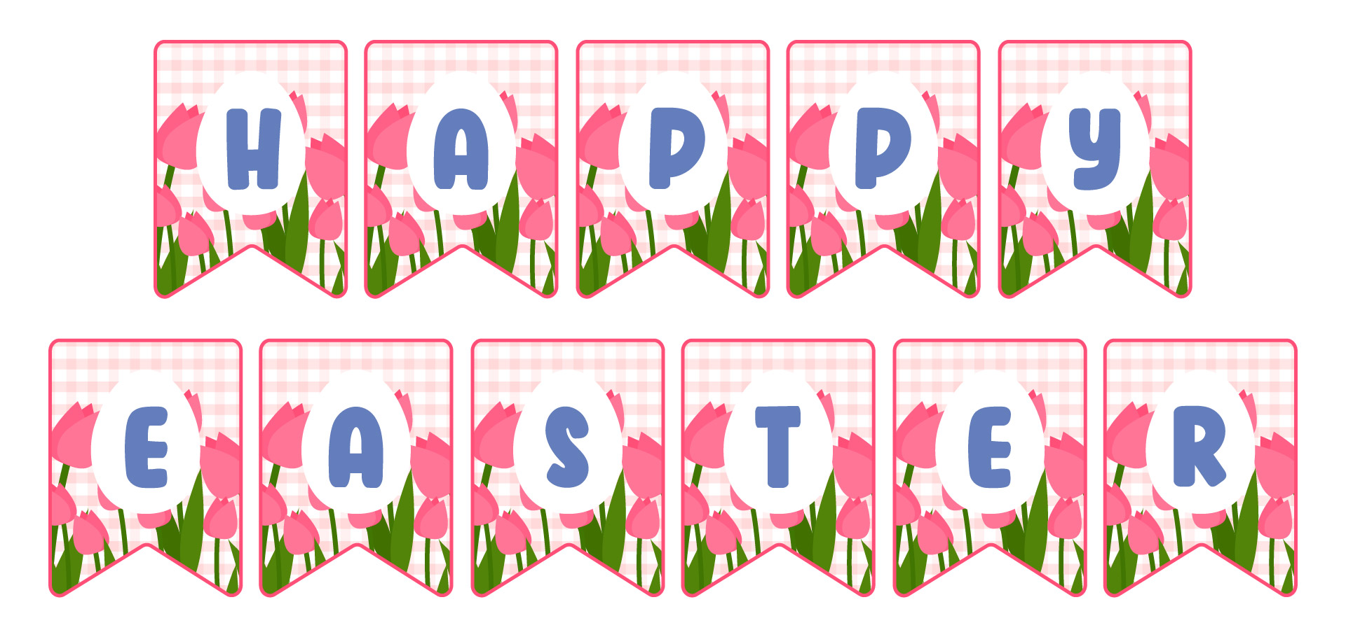 Spring Floral Easter Banner Printable