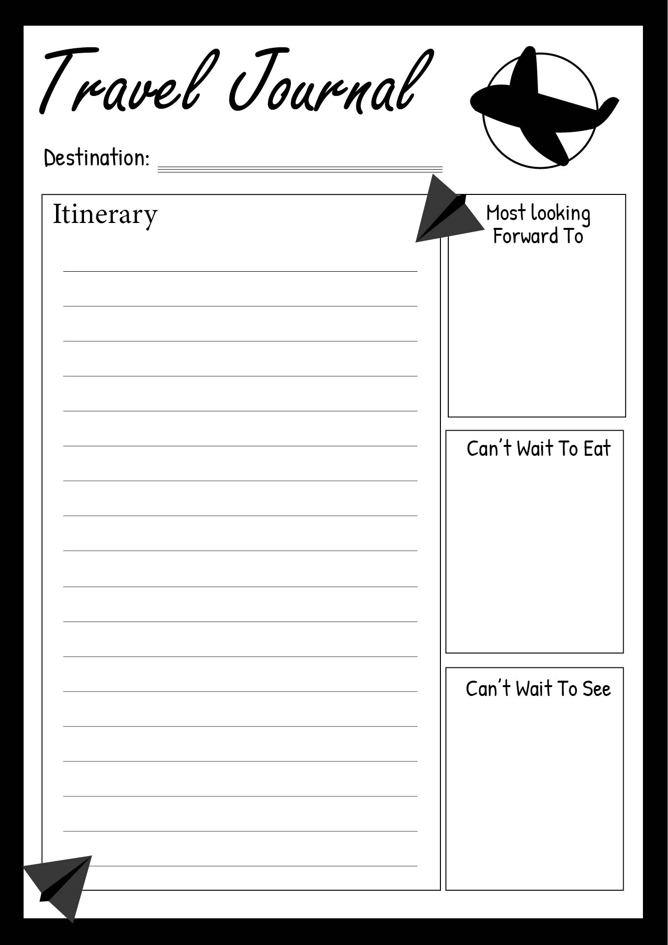 Travel Journal Printable Booklet