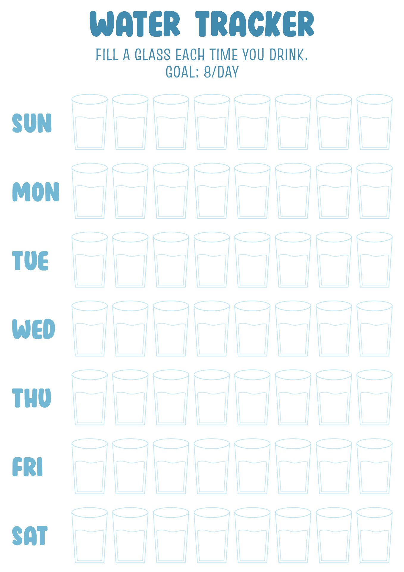 Weekly Fluid Intake Log Printable Weekly Fluid Intake Log Printable