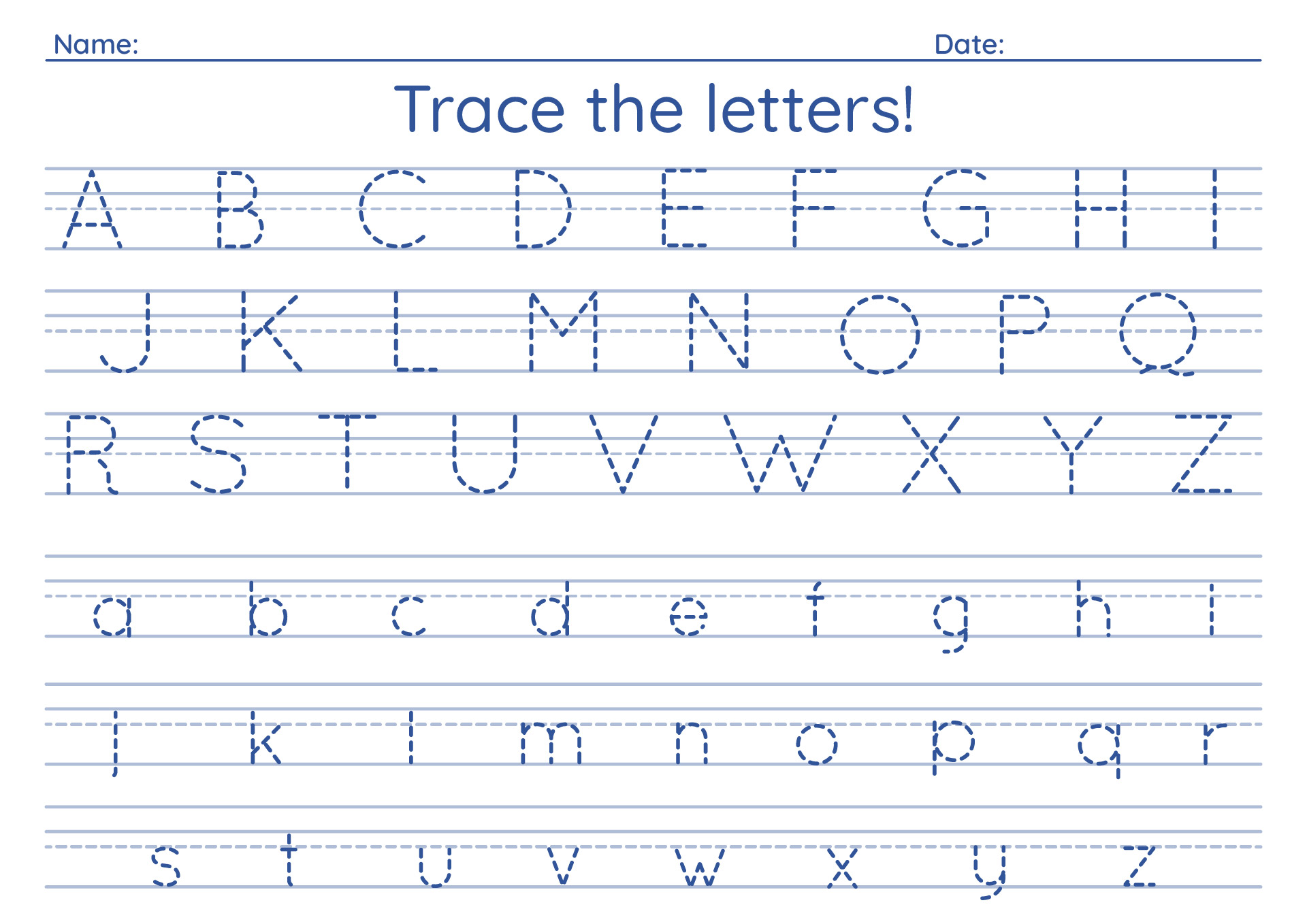 1st Grade Handwriting Practice Sheets