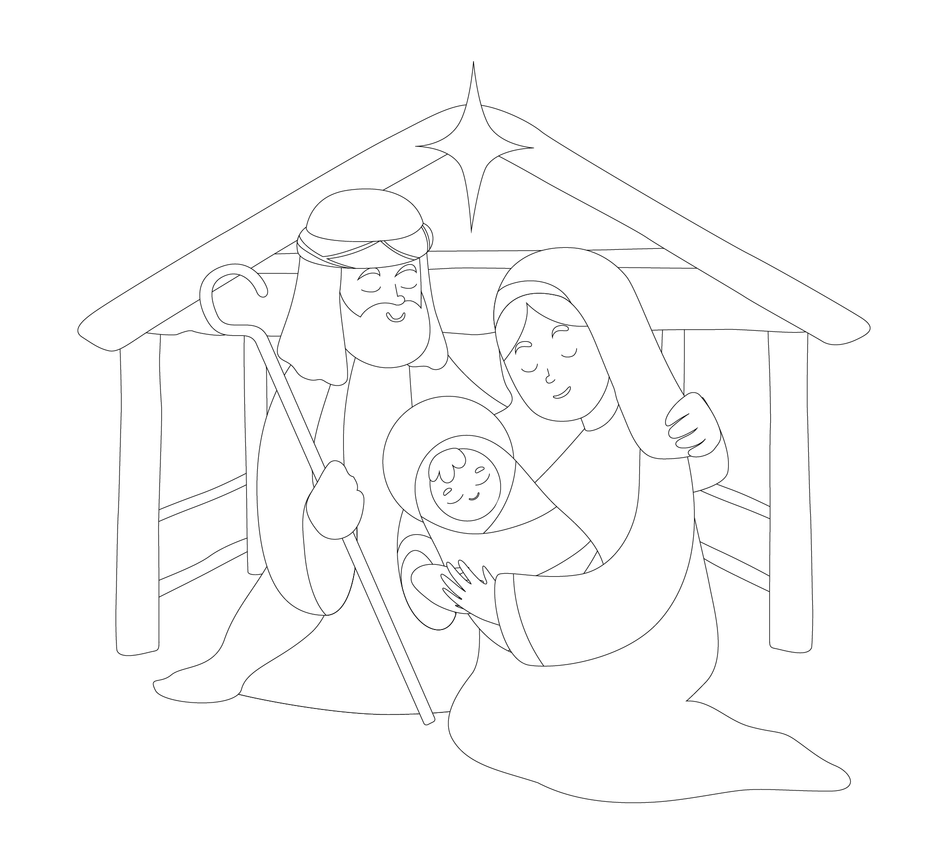 Preschool Nativity Coloring Pages