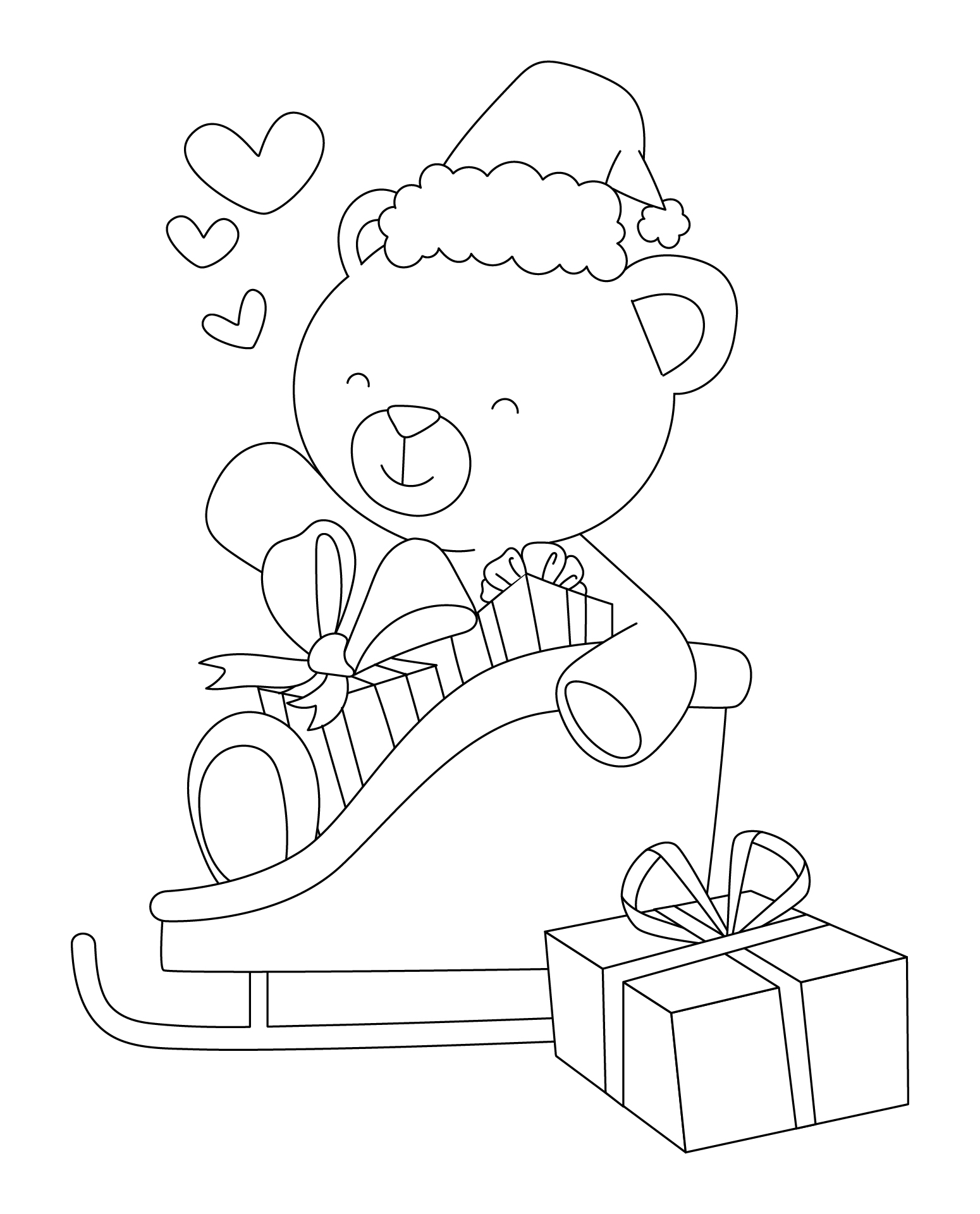 Christmas Coloring Cards To Color For Kids