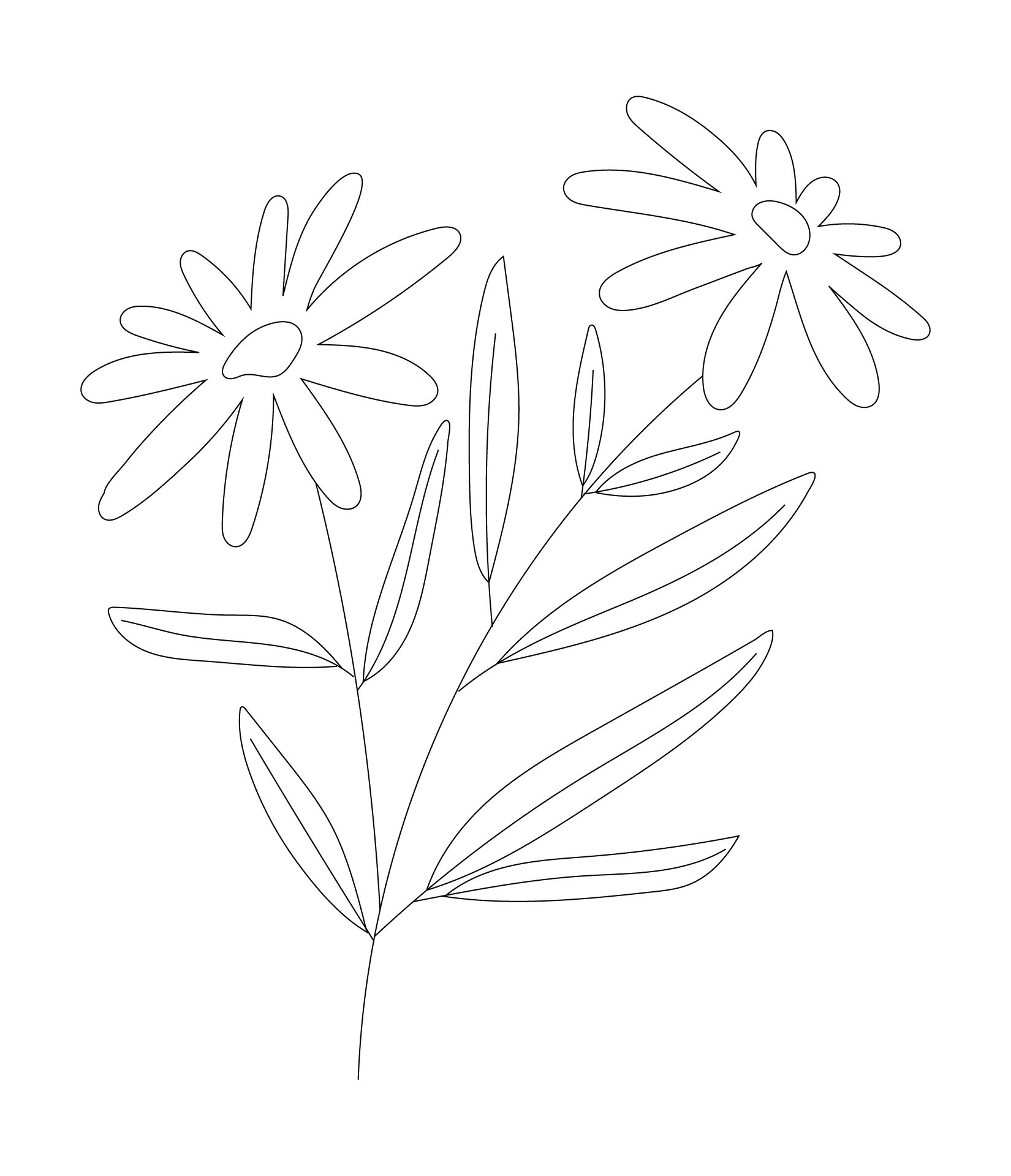Line Art Flower Printable
