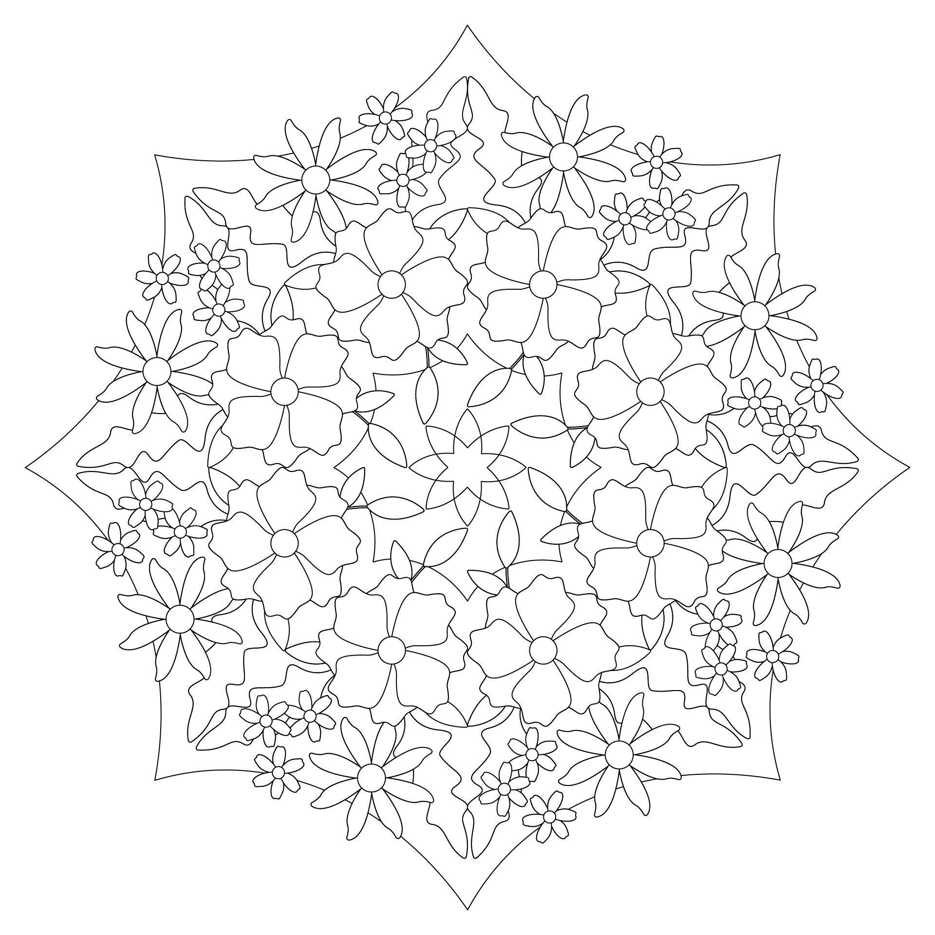 Floral Mandala Coloring Page