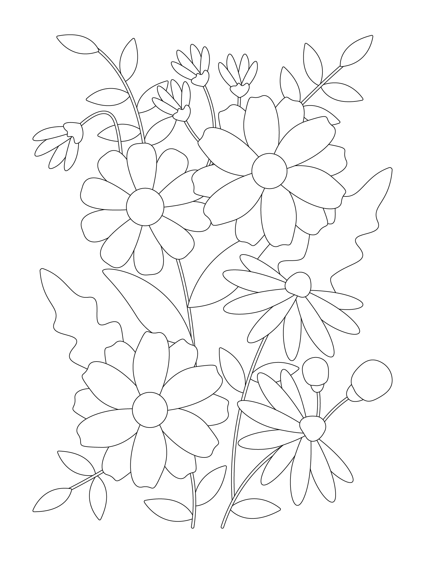 Elegant Floral Coloring Page