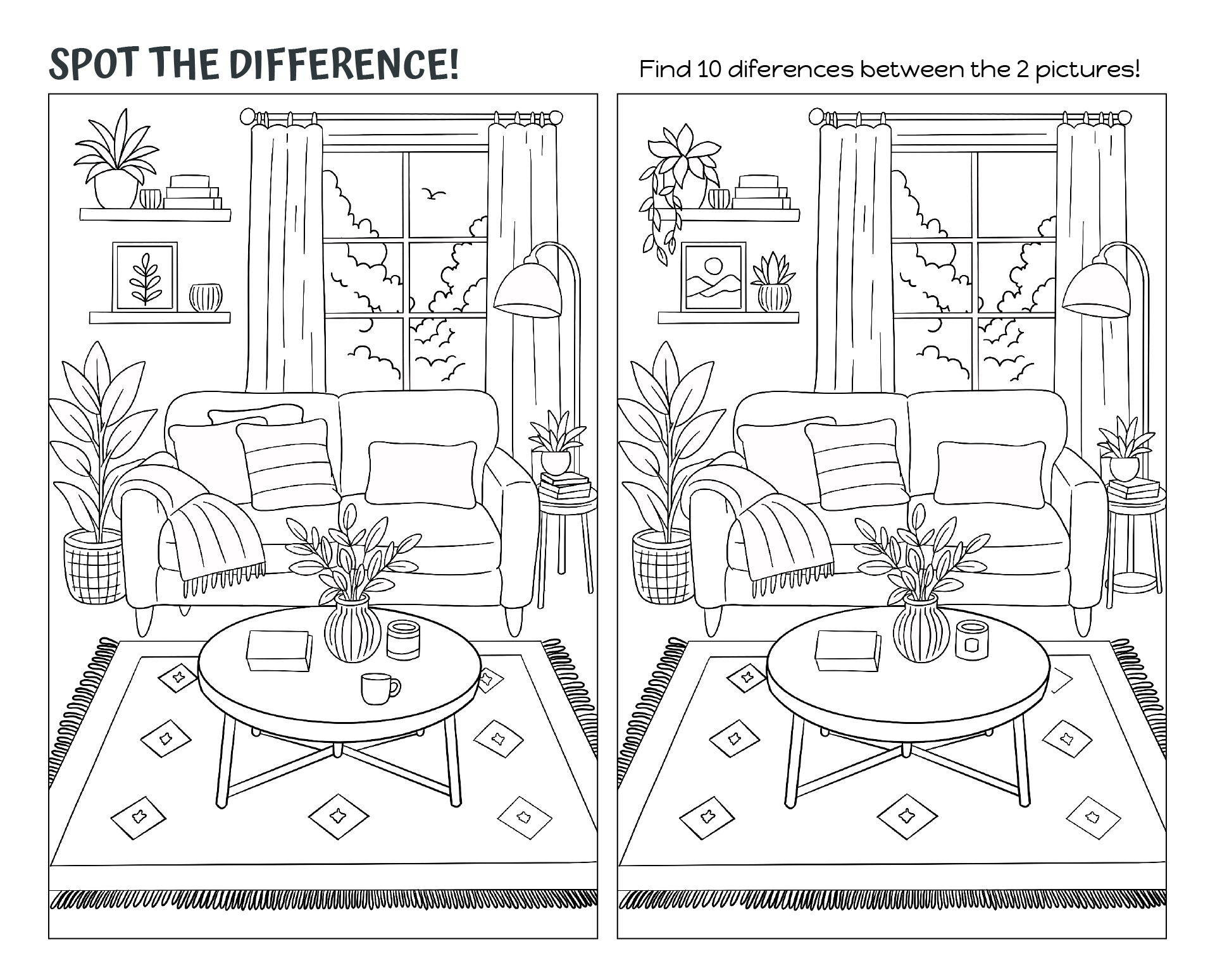 Adult Spot The Difference Printable