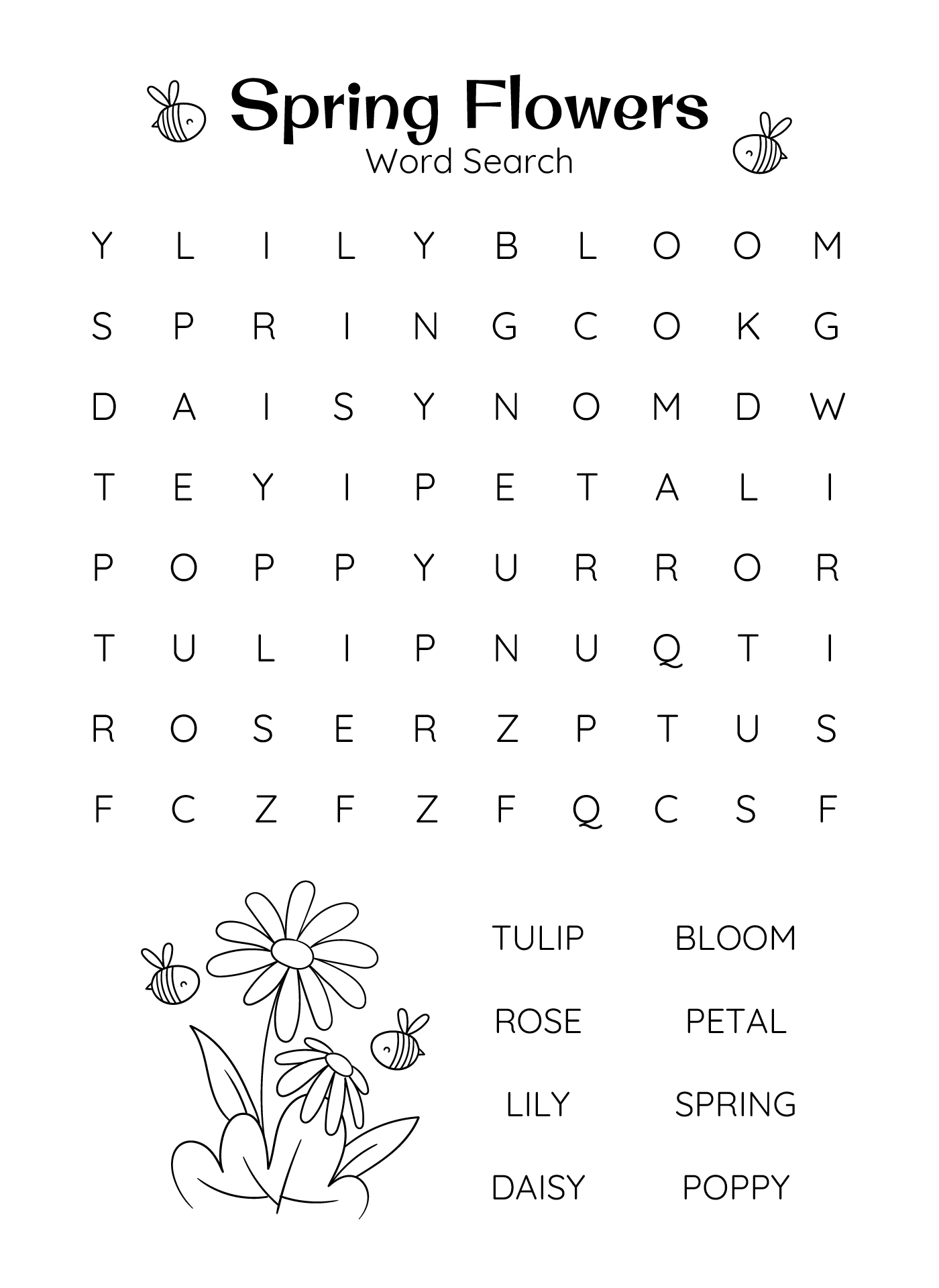 Spring Vocabulary Word Search