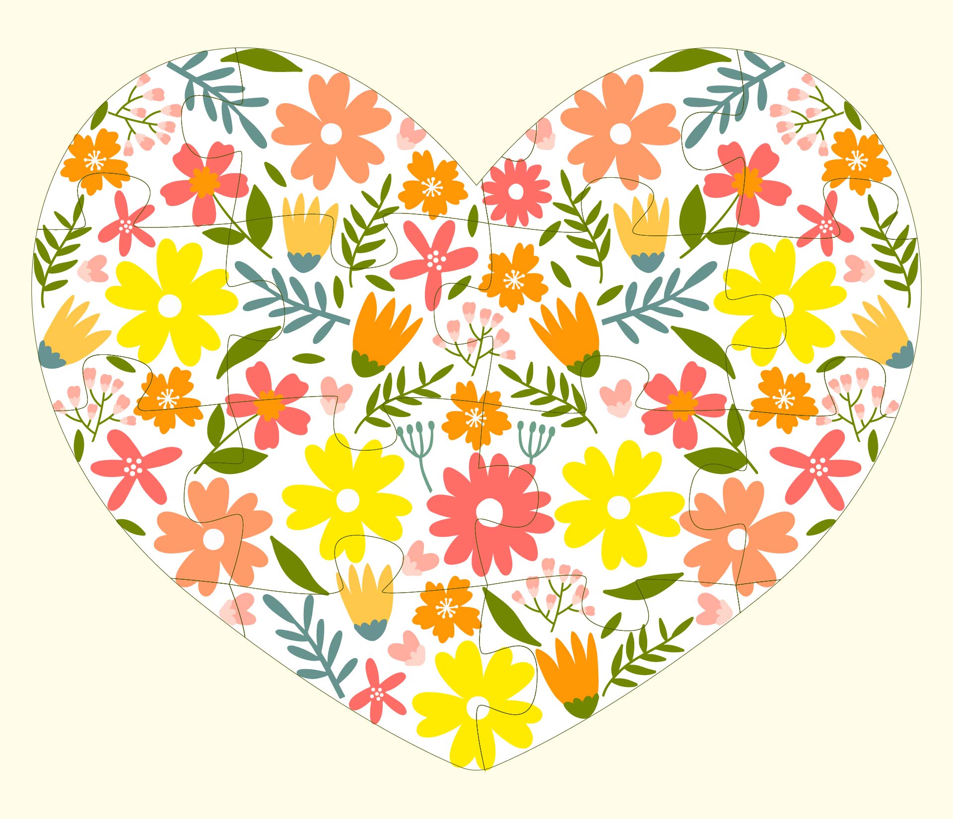 Heart Flower Jigsaw Puzzle