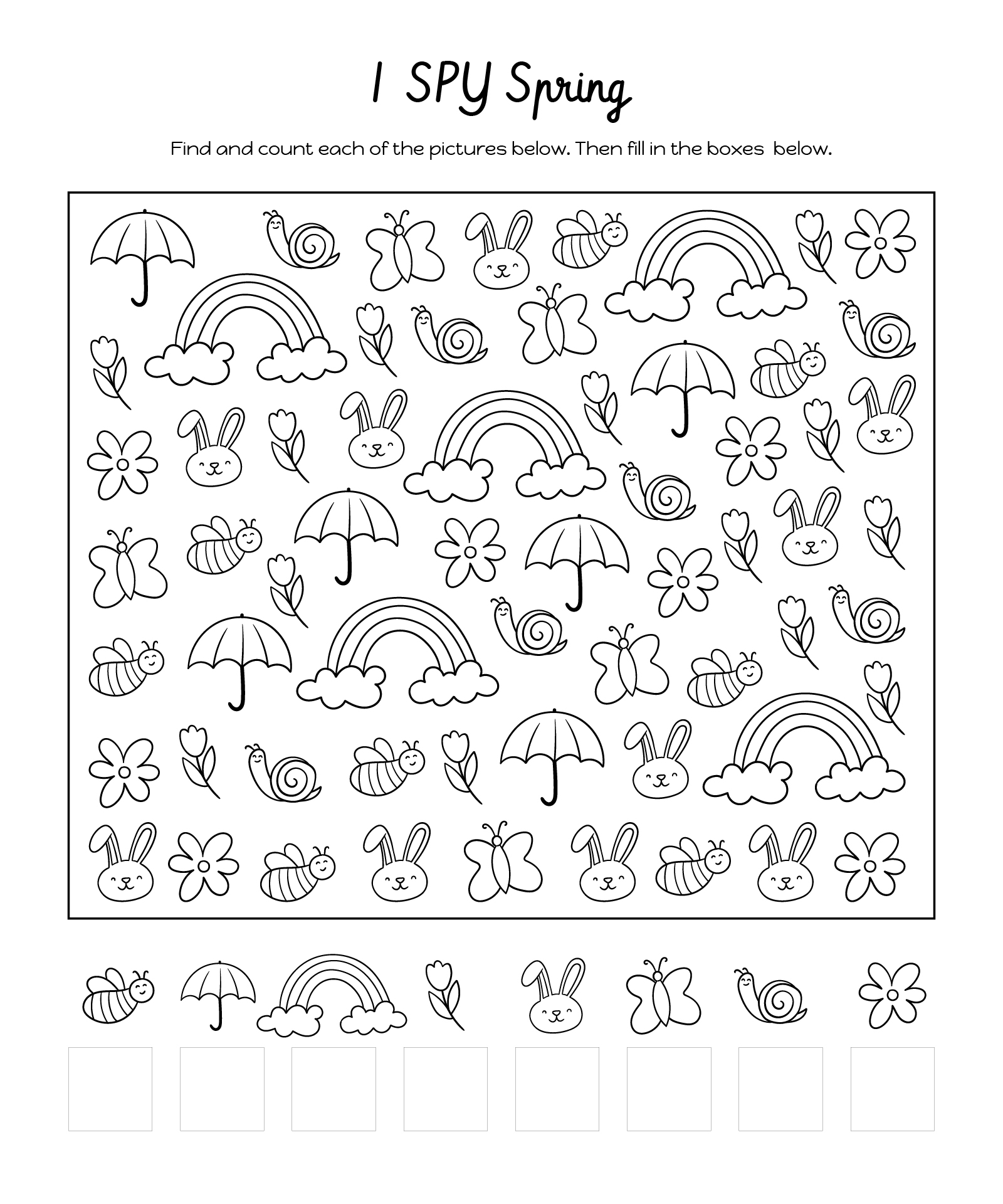 Spring I-Spy Worksheet