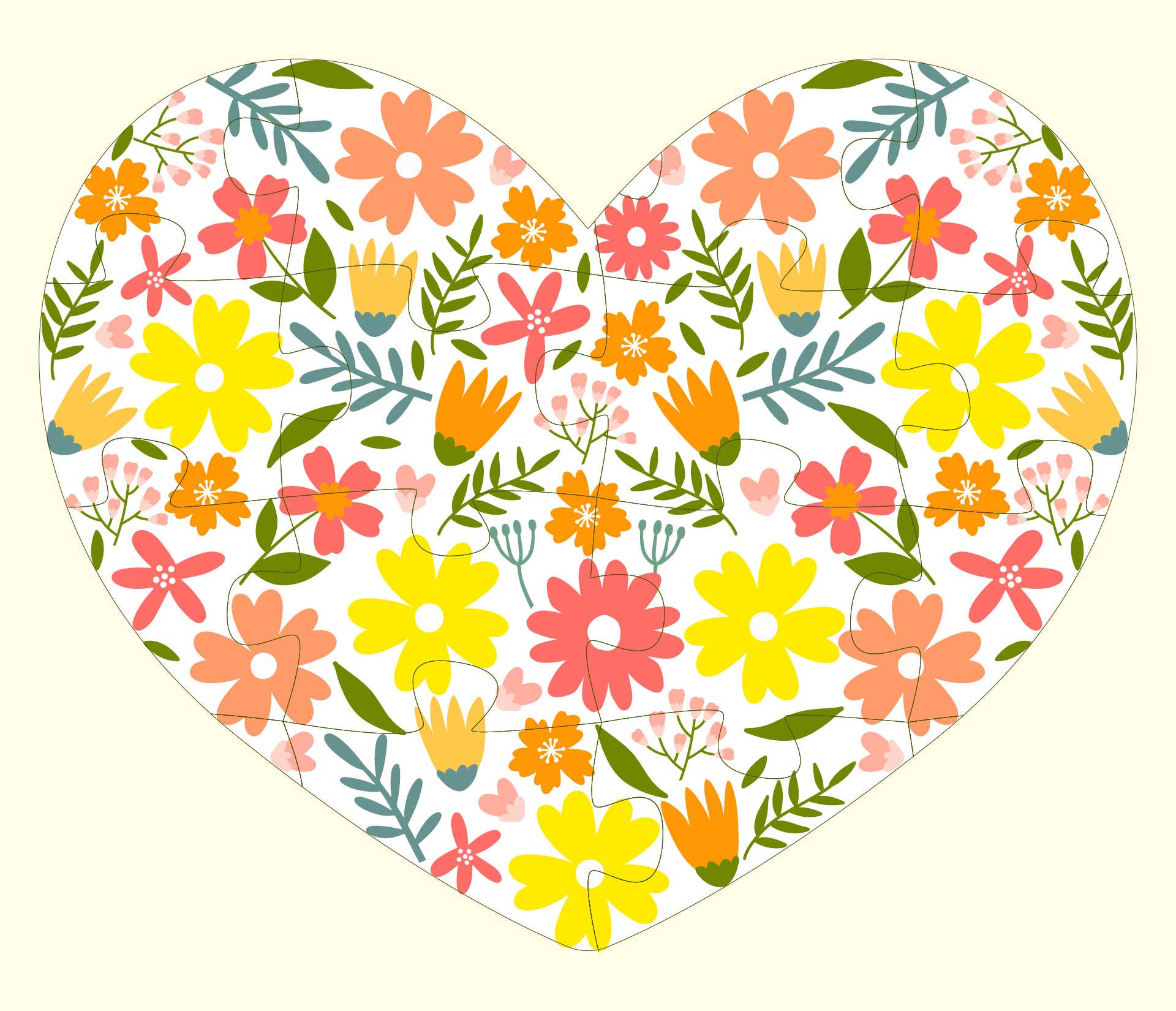 Heart Flower Jigsaw Puzzle