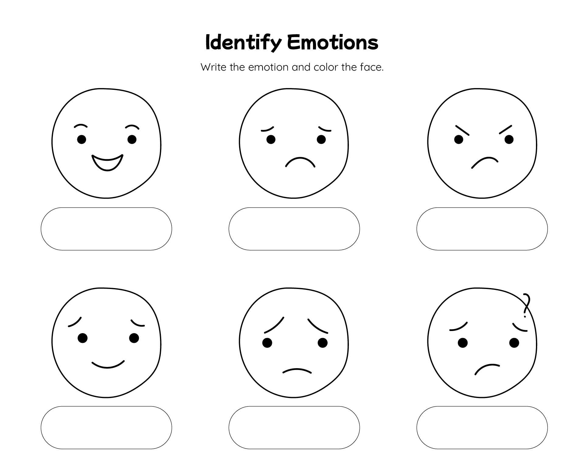 Feelings Coloring Pages