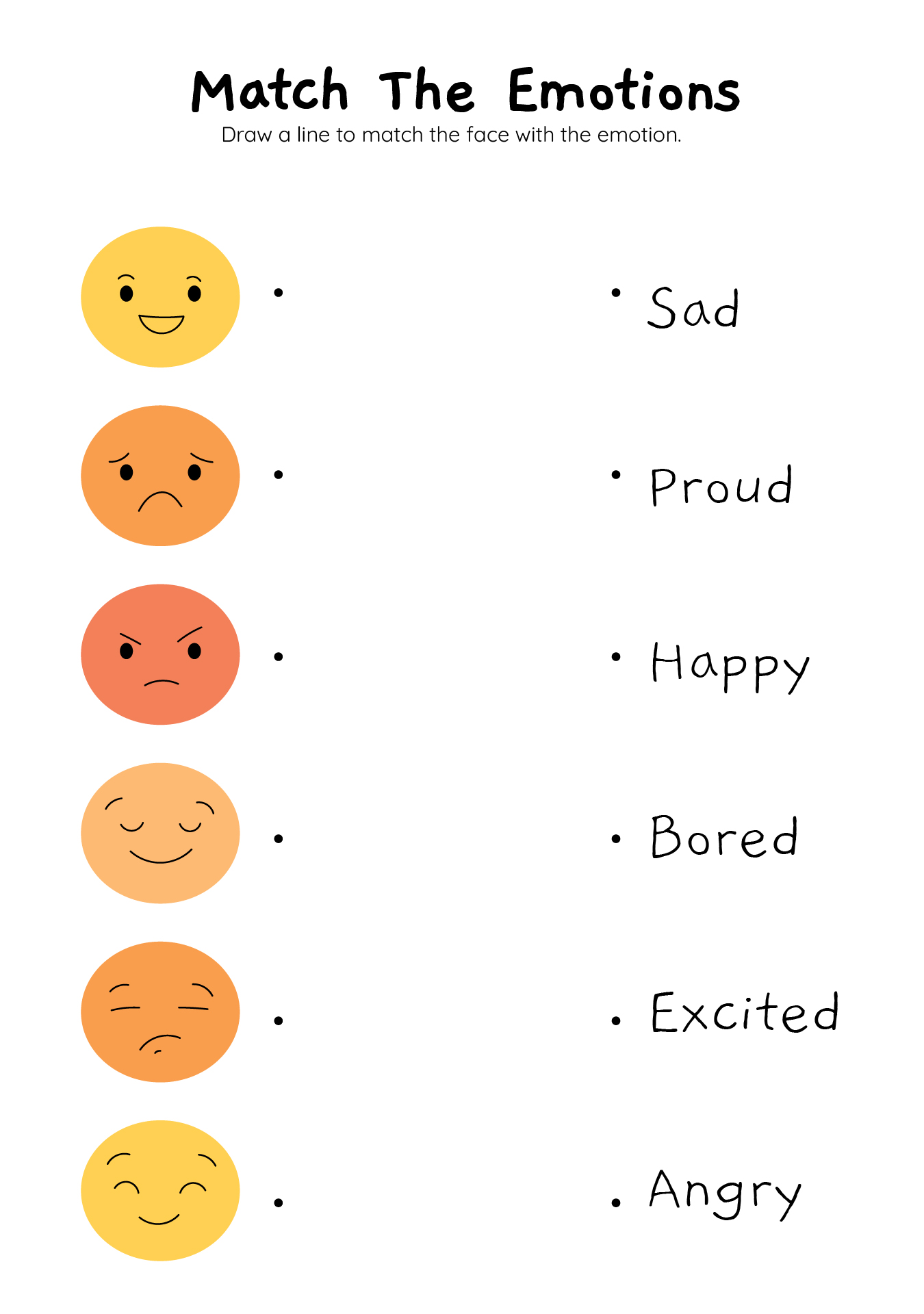 Identify Emotions Worksheet For Preschool