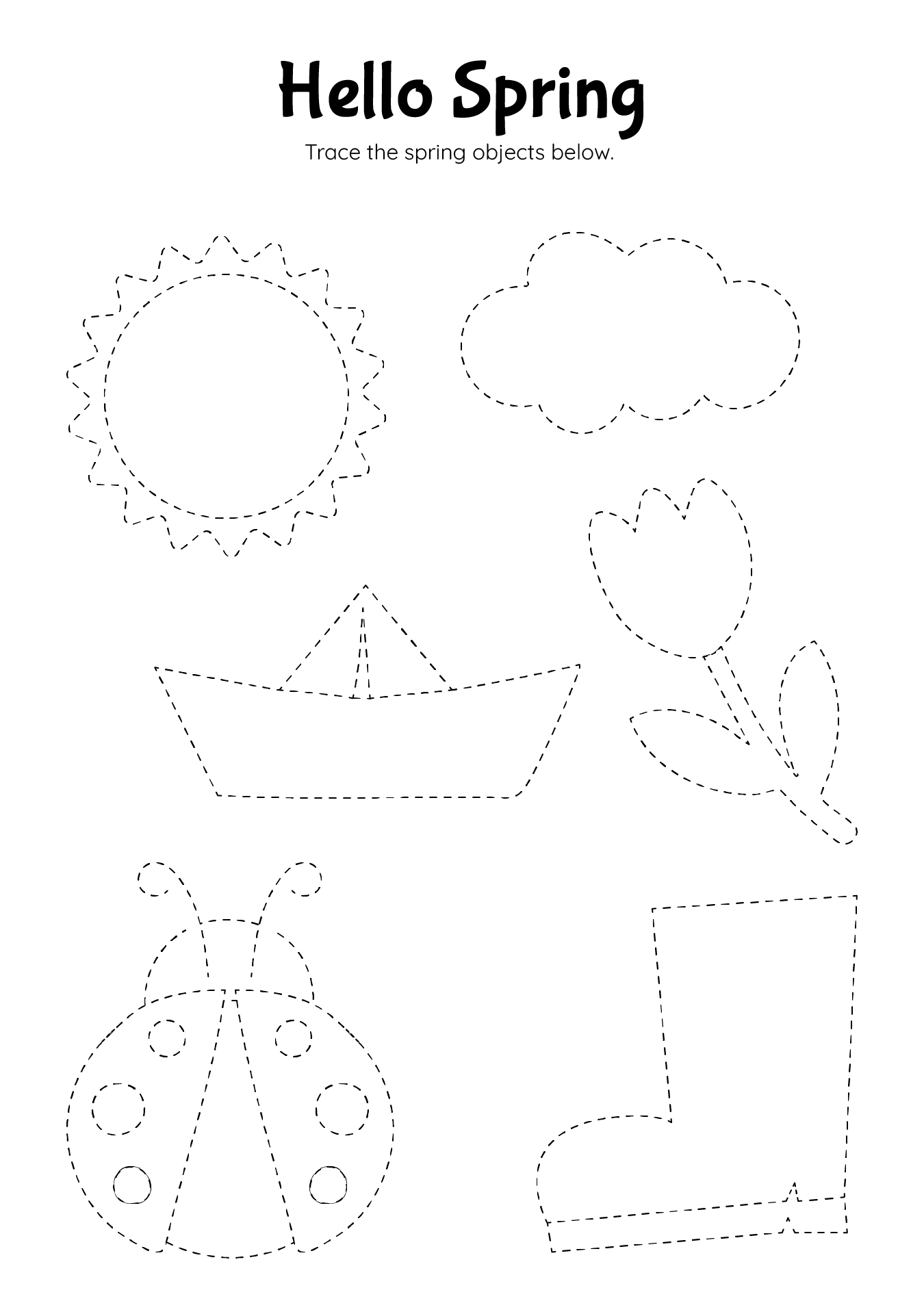 Spring Themed Tracing Worksheet
