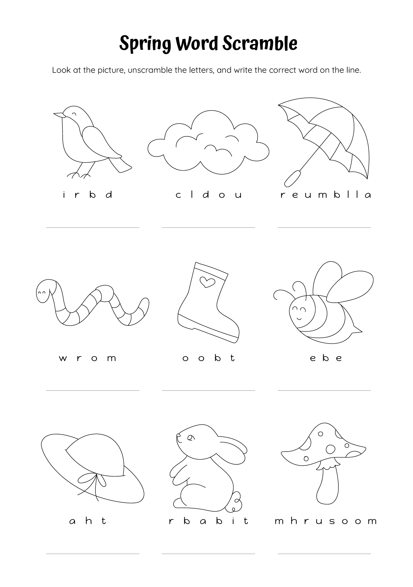 4th Grade Spelling Spring Word Activities