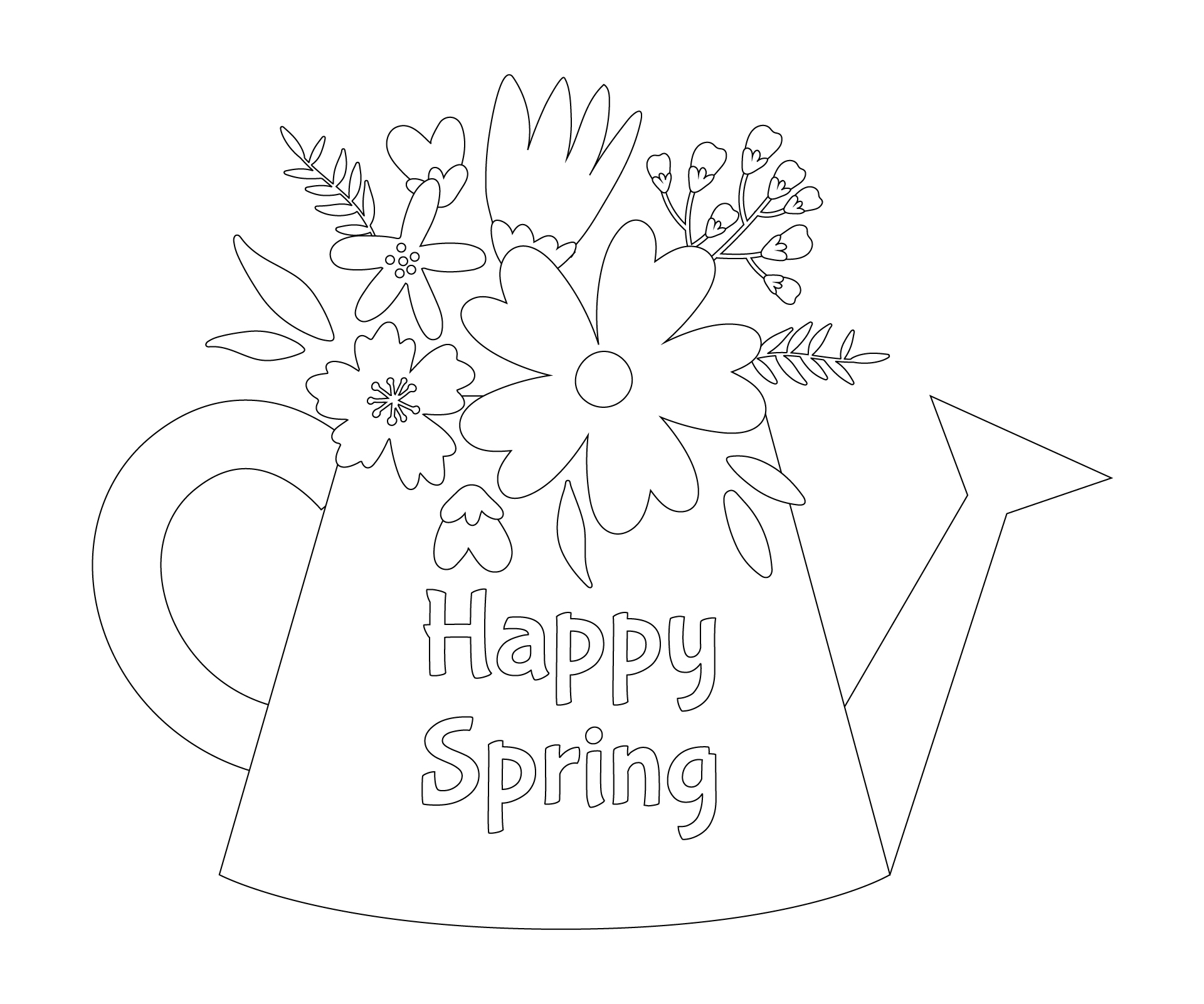Happy Spring Coloring Pages For Kids