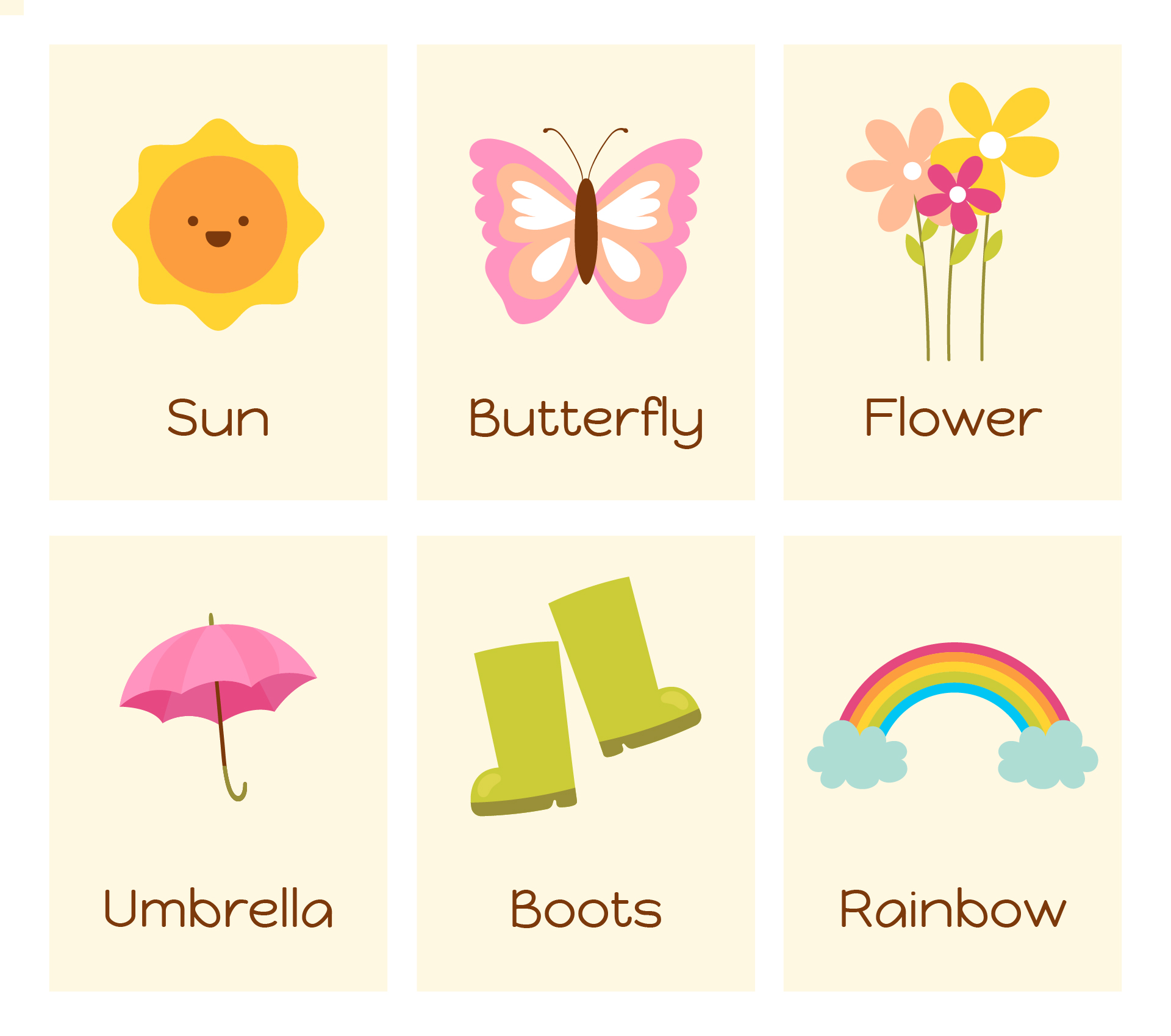 Spring Picture Word Cards