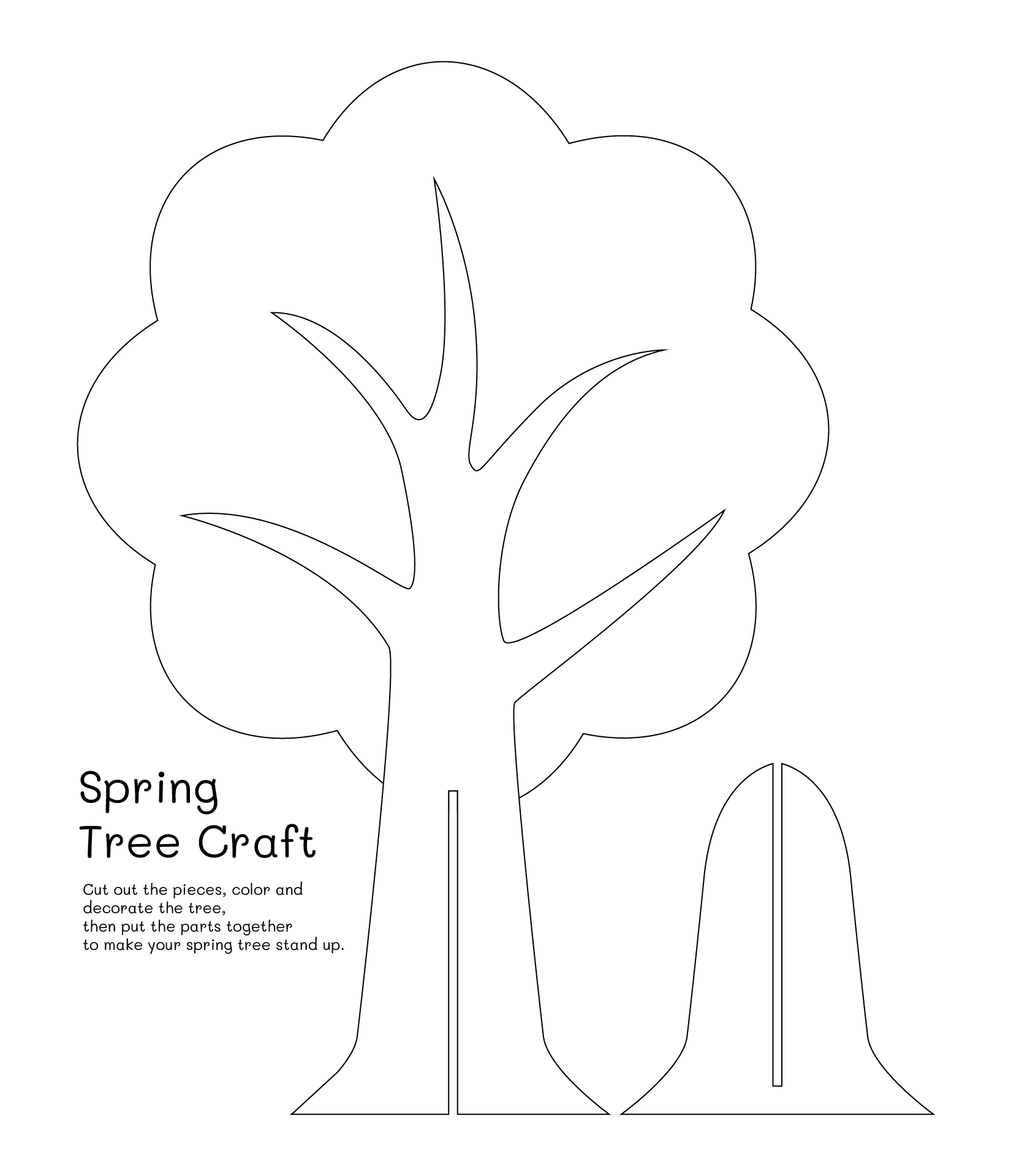 Spring Craft Paper Tree Template