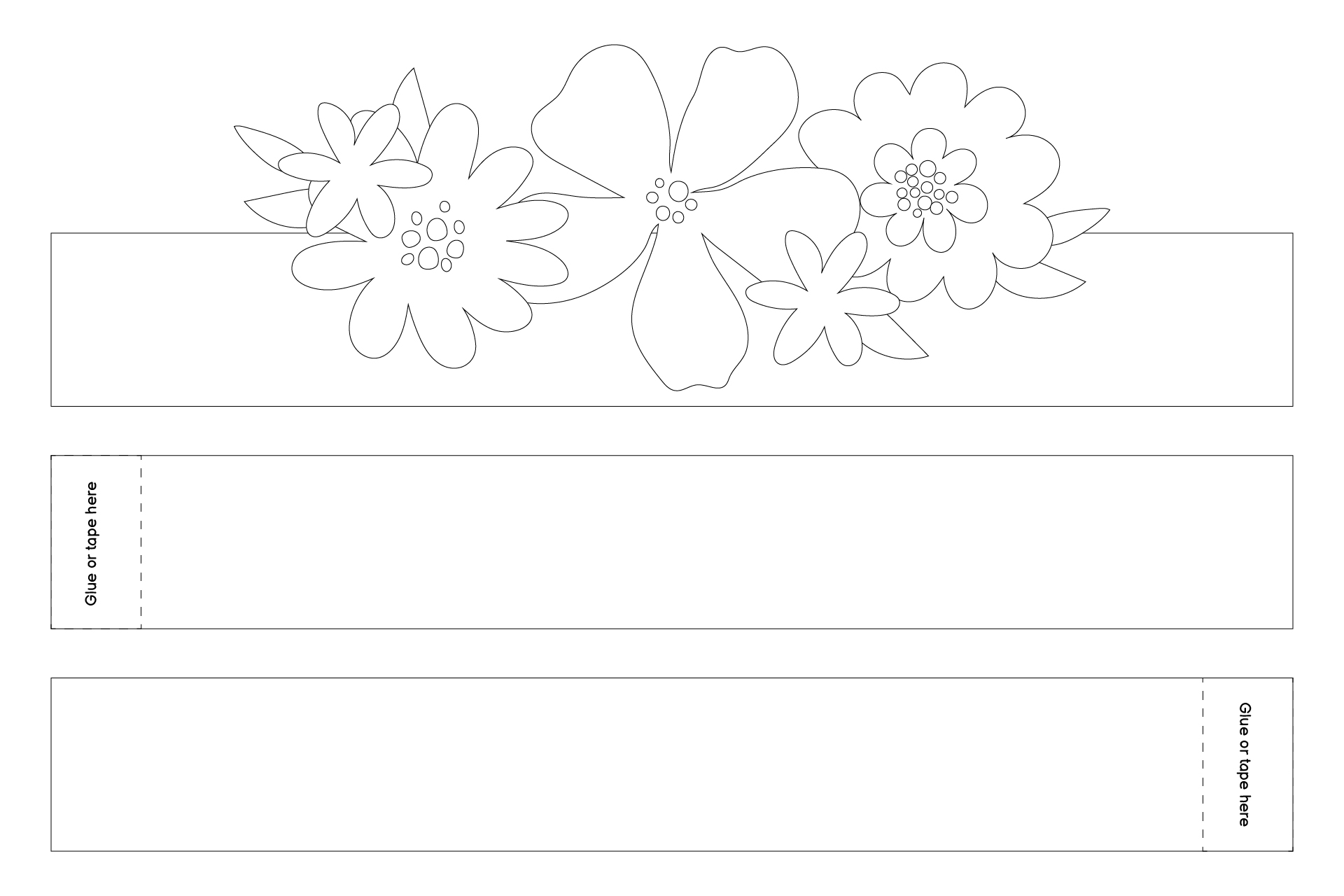 Flowers Paper Crown Coloring Craft