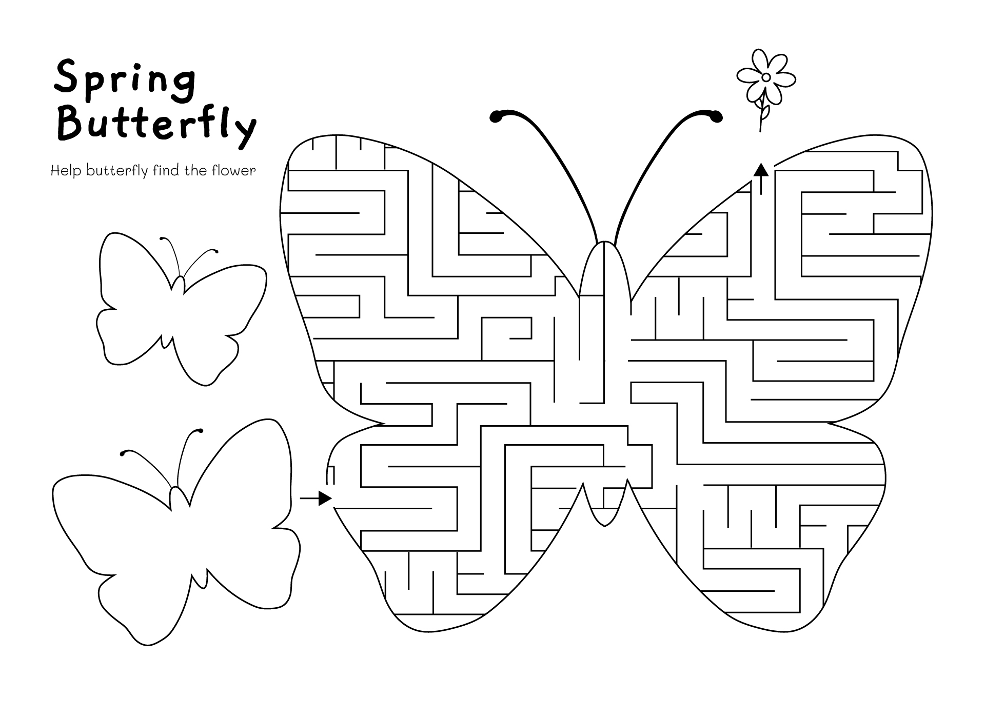 Spring Butterfly Maze Puzzles
