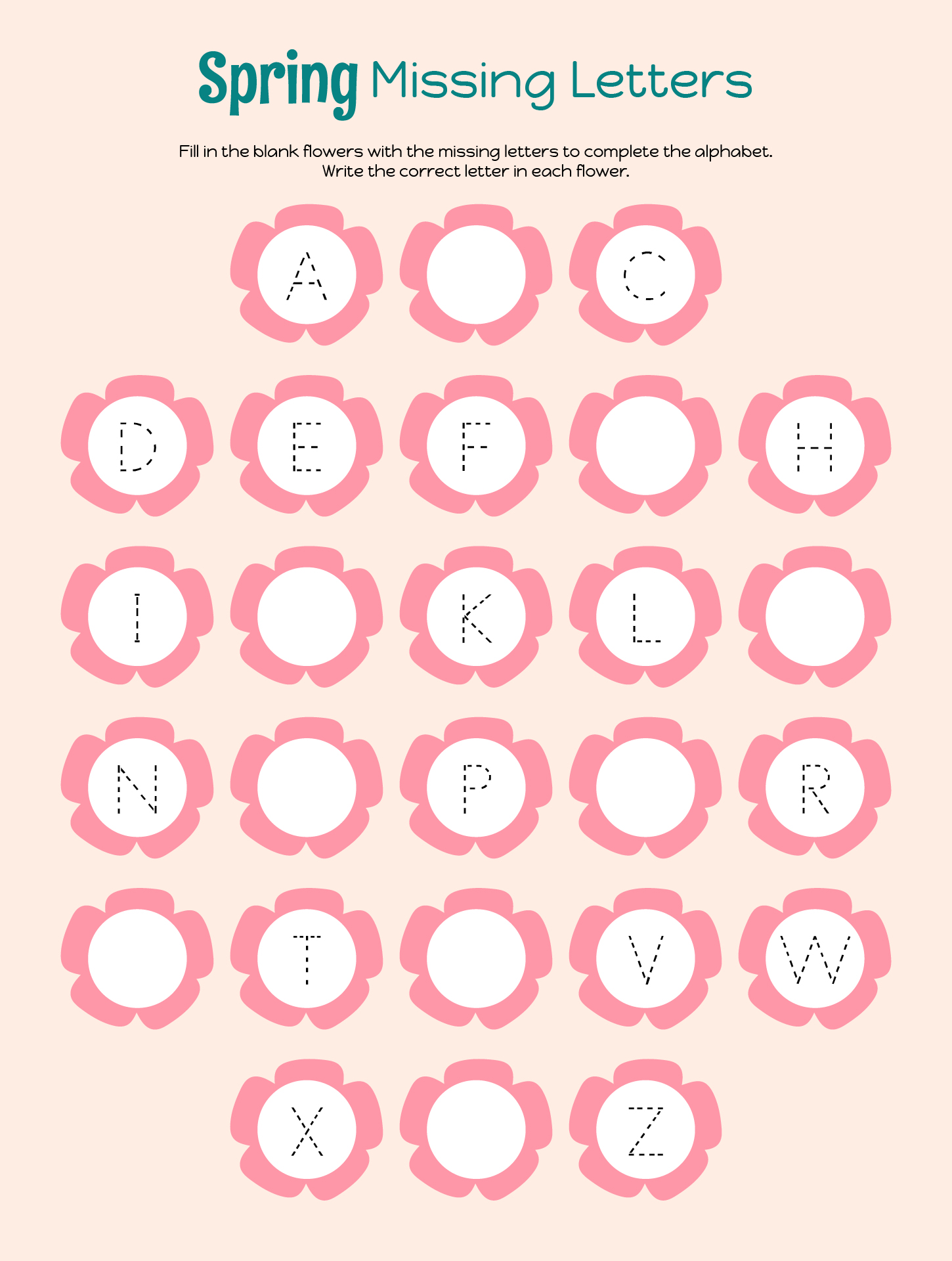 Spring Theme Letter Identification Printables Early Learners