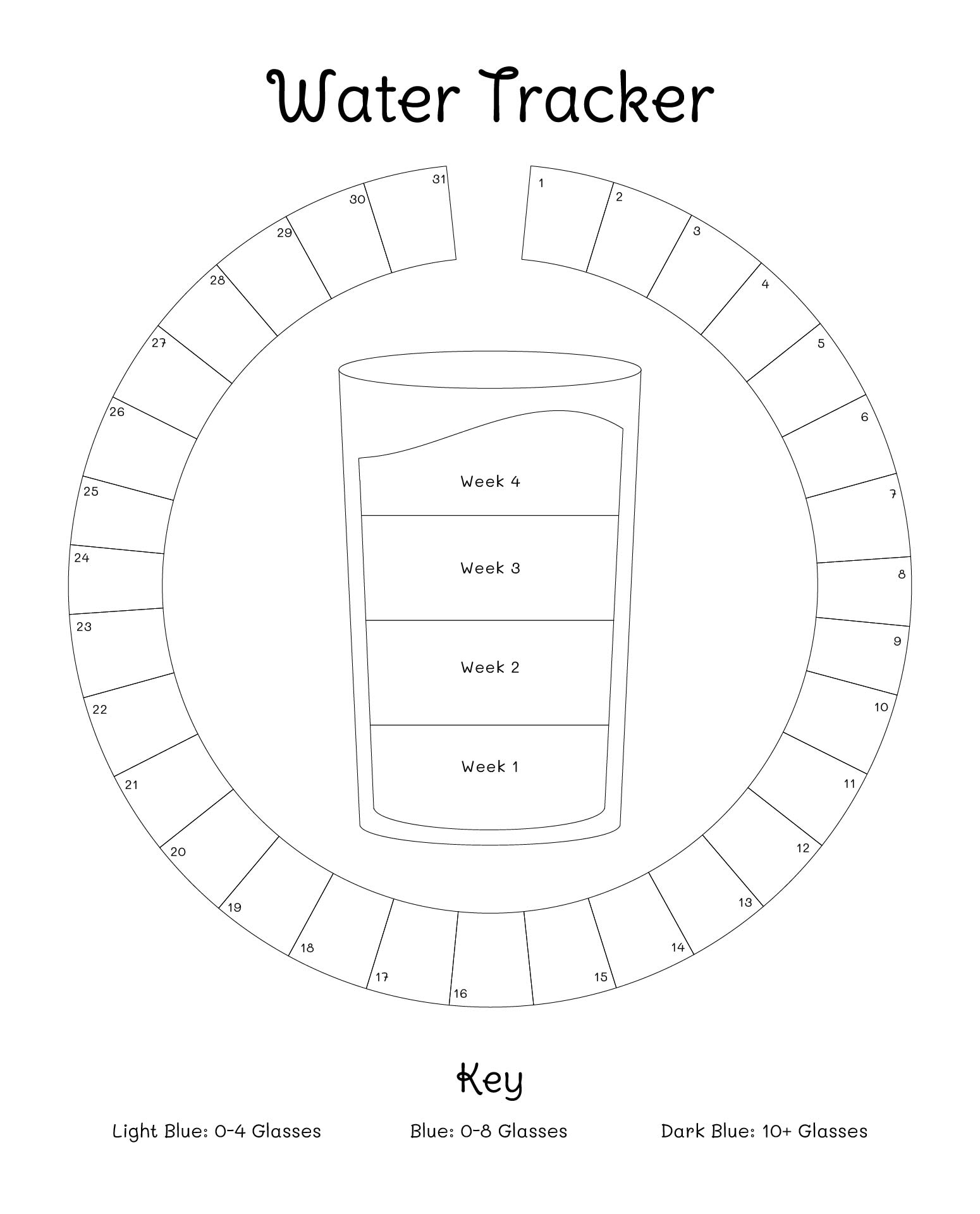 Water Tracker Bullet Journal Healthy Habit