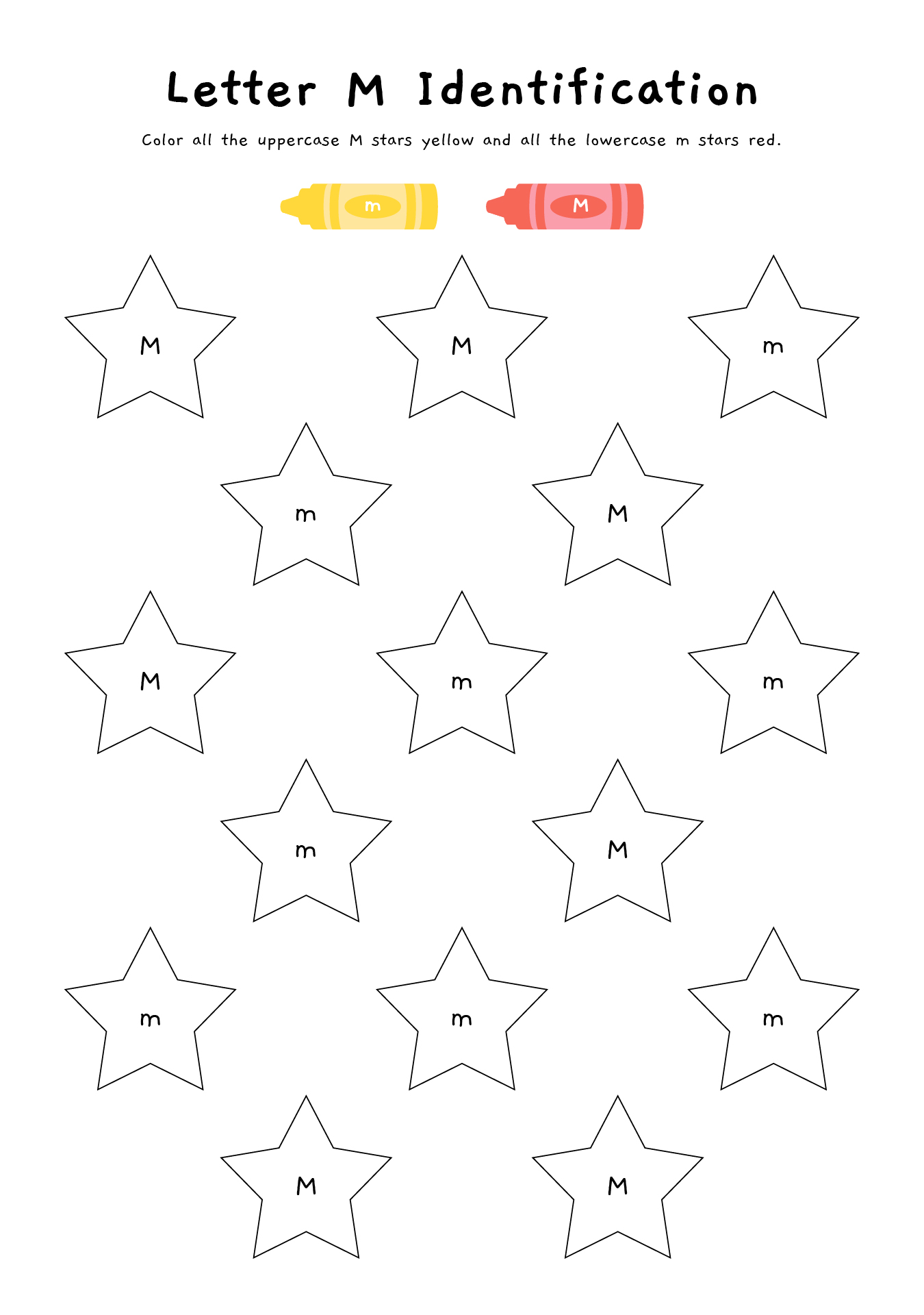 Letter M Memory Game Worksheet
