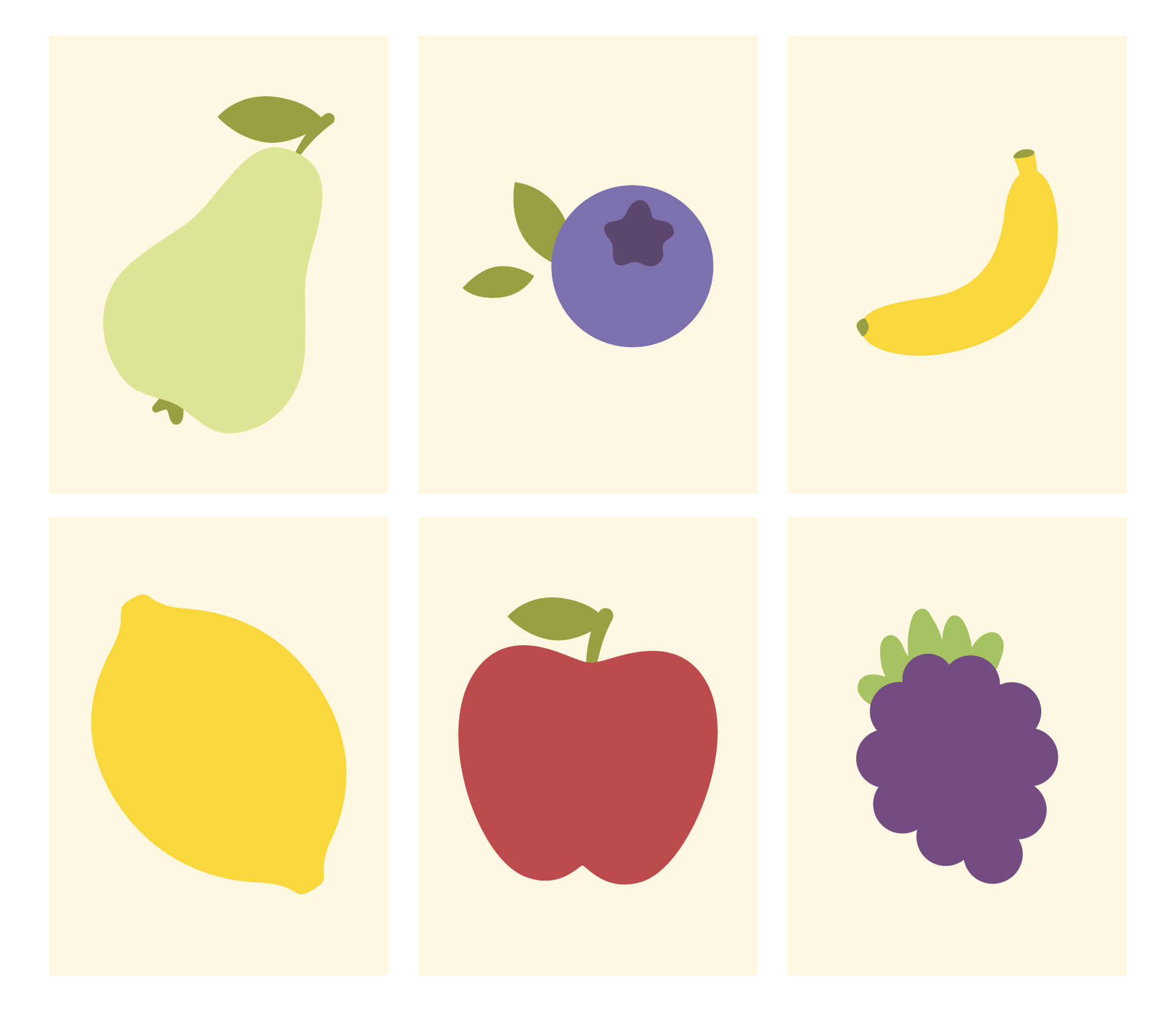 Fruit Memory Game Card For Kids